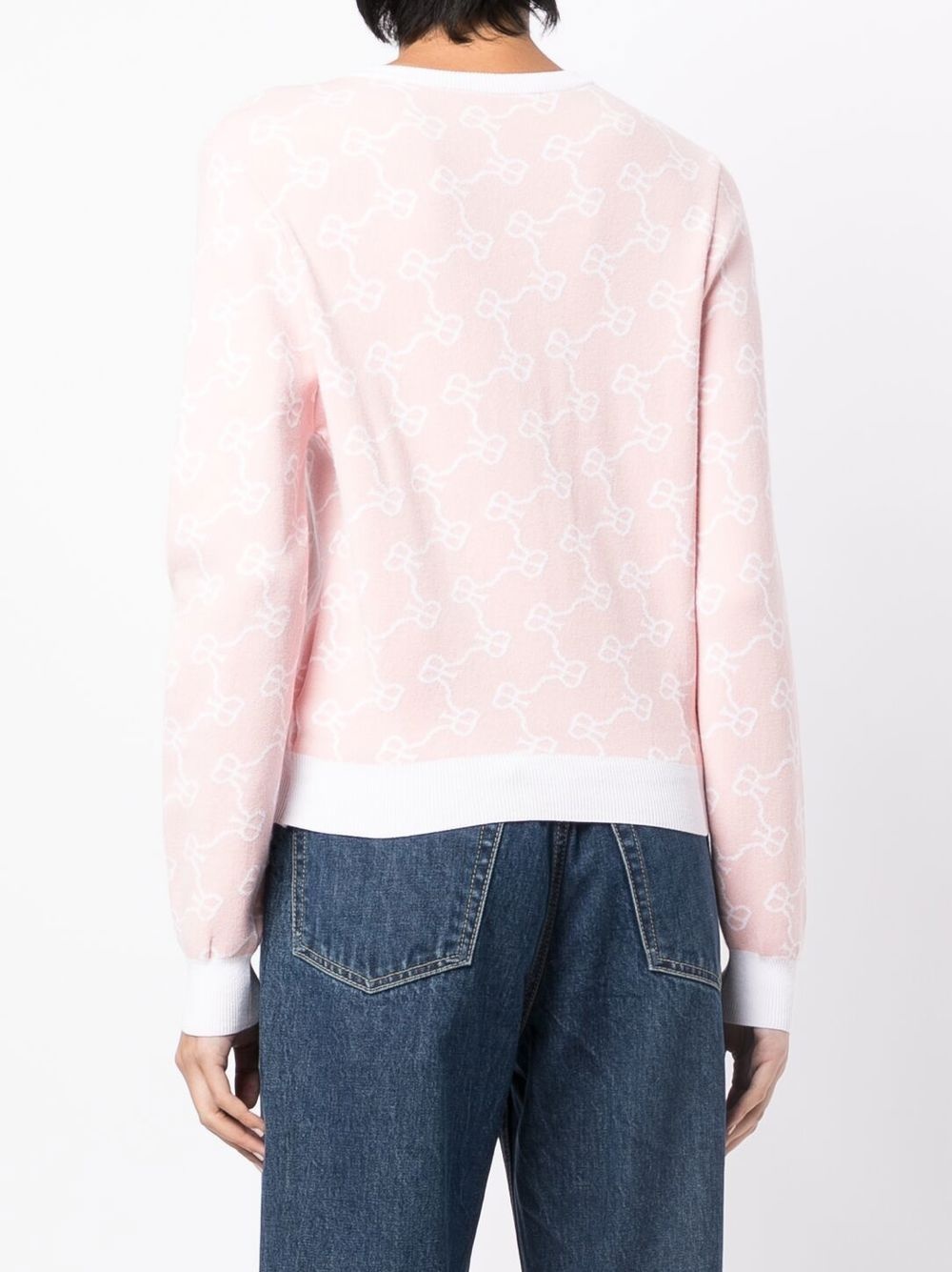 monogram-print button-up cardigan - 4