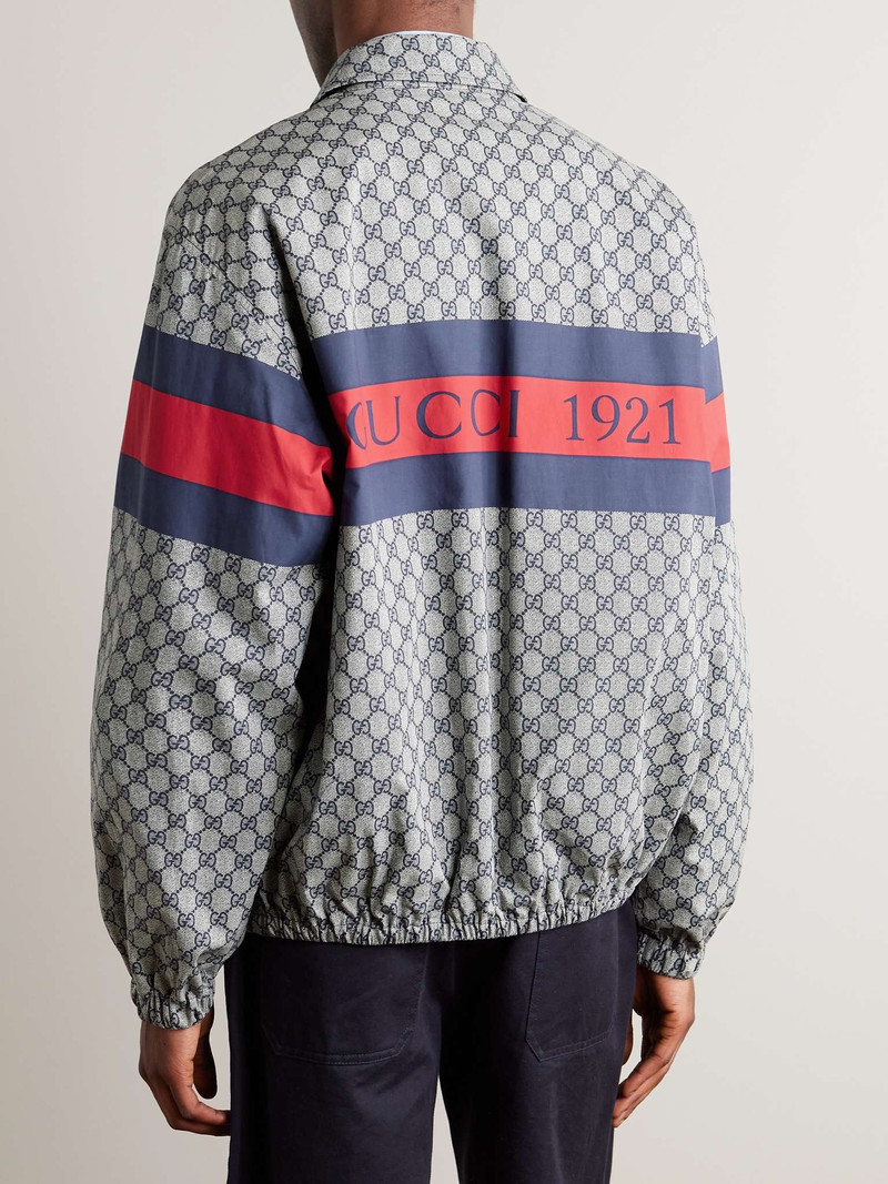 Shell-Trimmed Logo-Print Cotton-Poplin Blouson Jacket 4