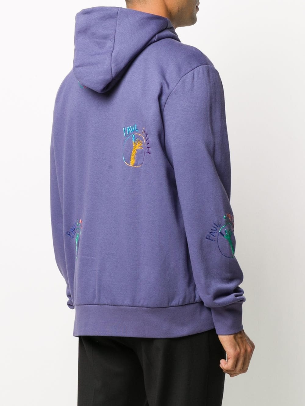 logo print zipped hoodie - 4