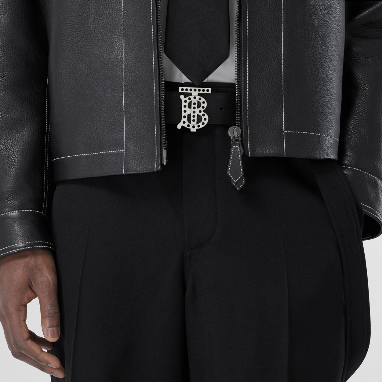Perforated Monogram Motif Leather Belt - 3