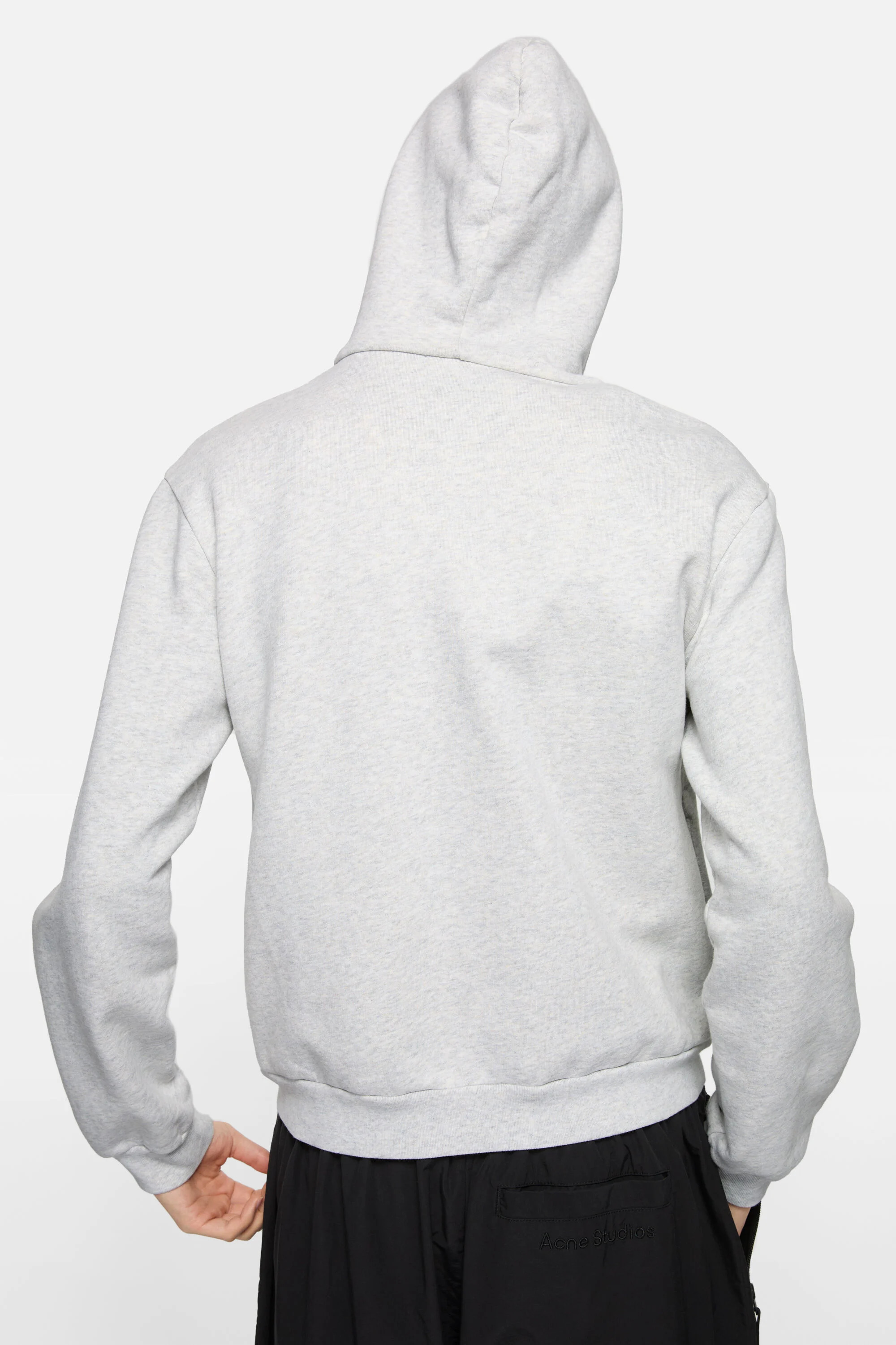 Hooded zipper sweater - Pale Grey Melange - 4
