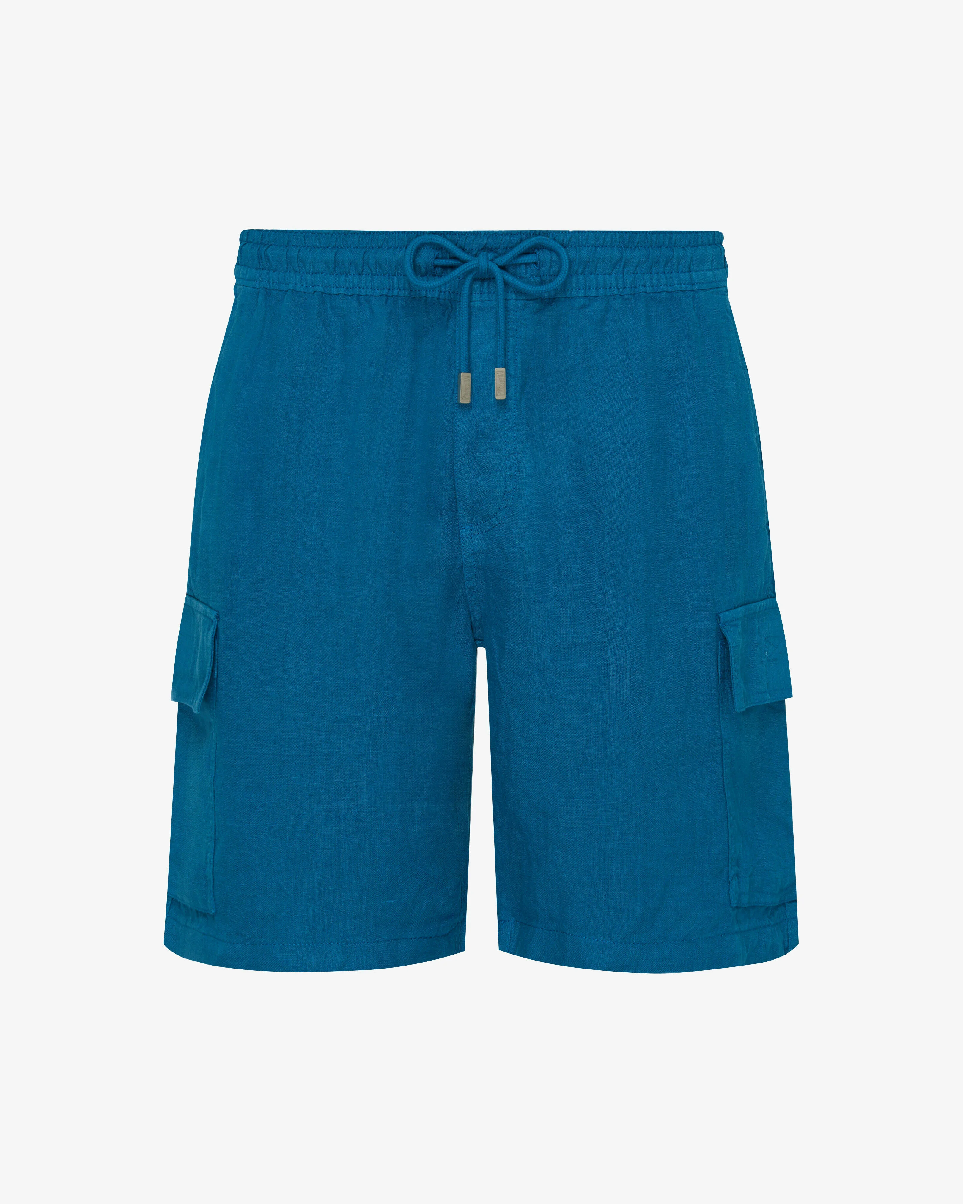 MEN LINEN BERMUDA SHORTS CARGO POCKETS - 1