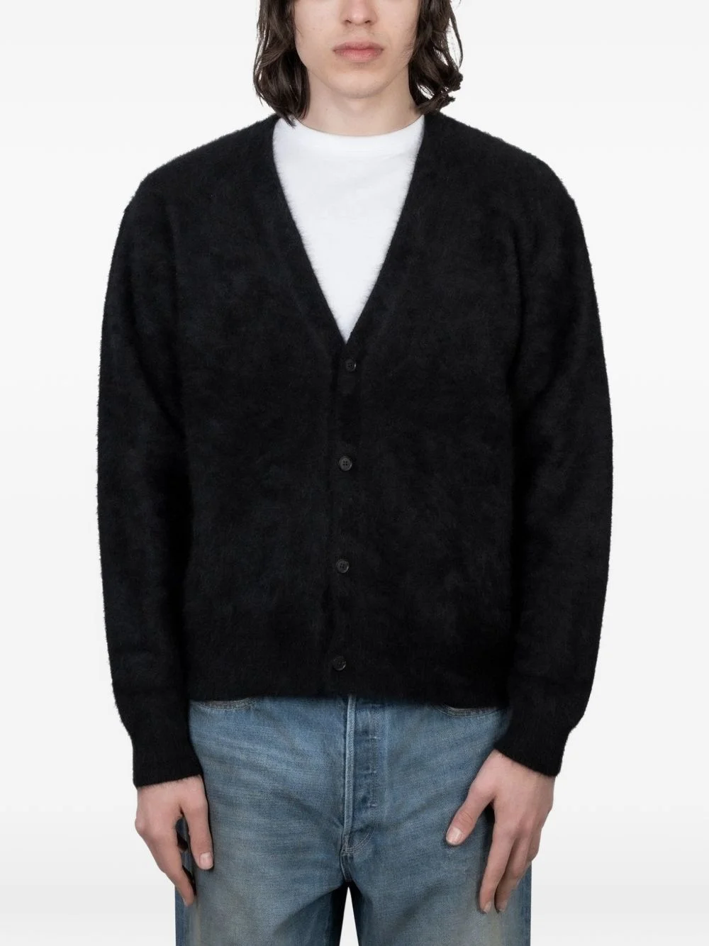 brushed-knit cardigan - 1