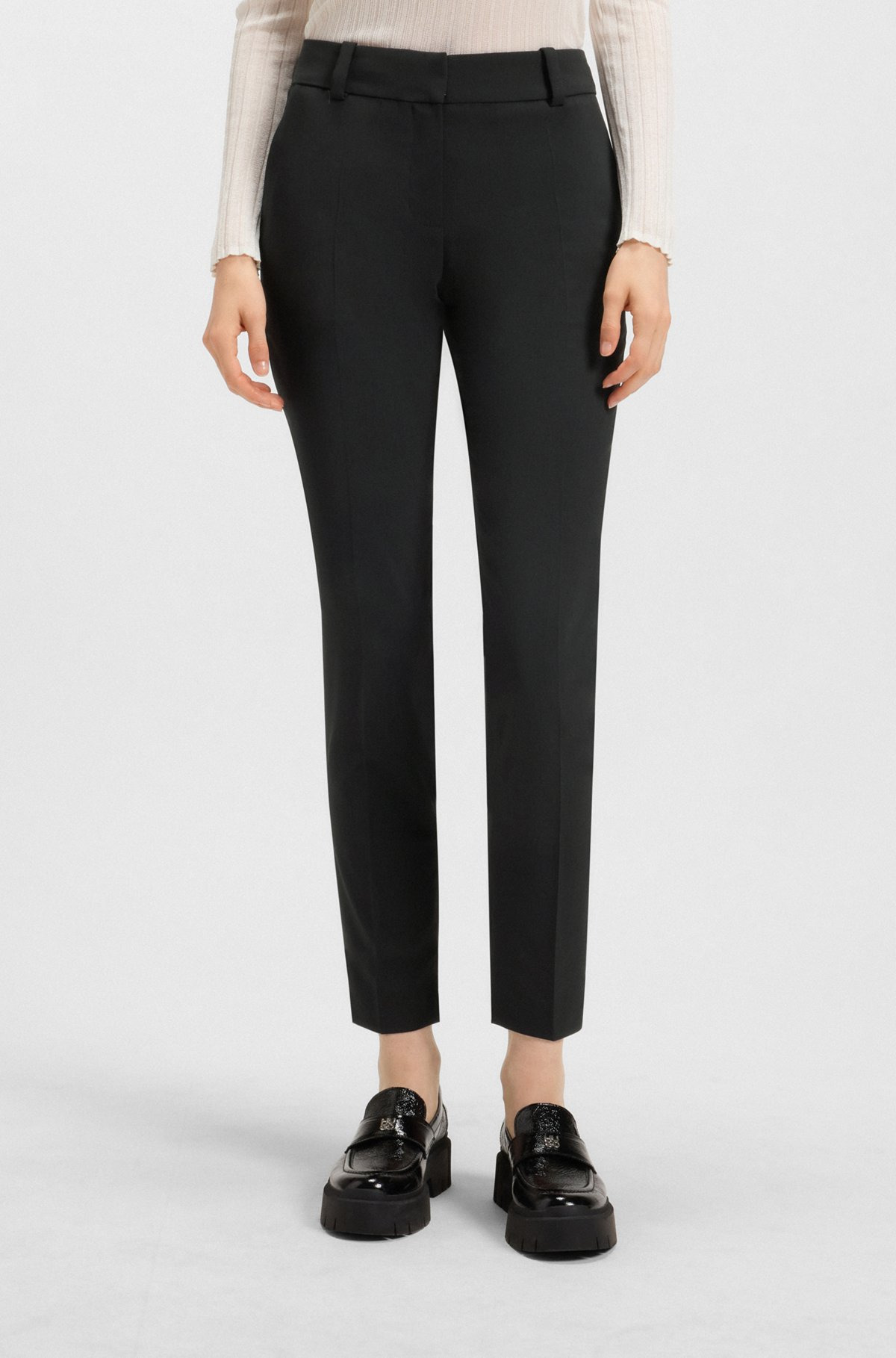 SLIM-FIT TROUSERS WITH A CROPPED LENGTH - 2