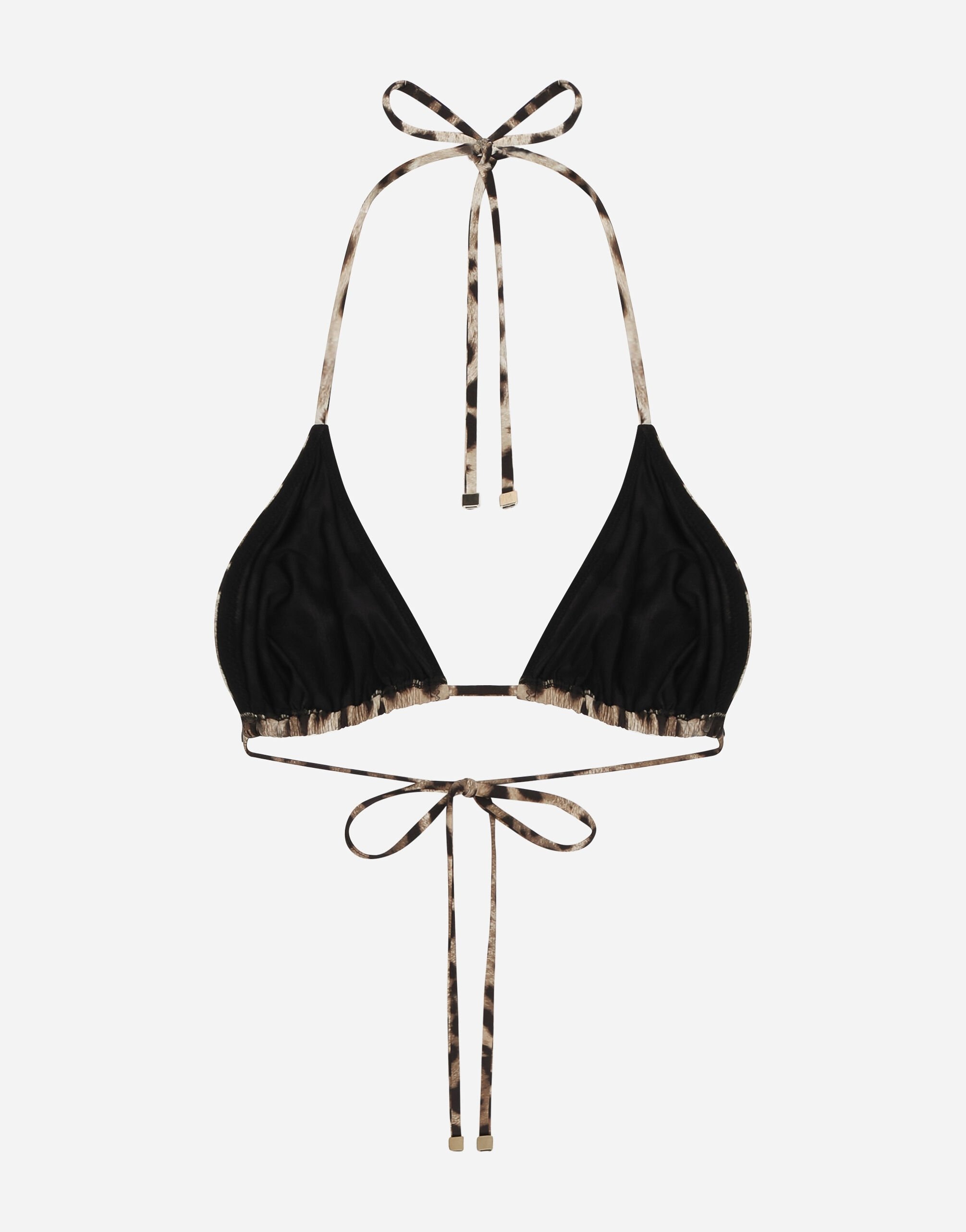 Leopard-print triangle bikini top - 2