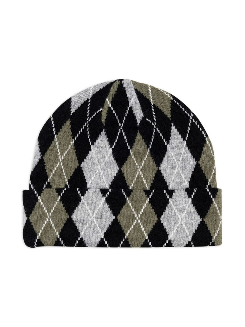 Supreme "Black" argyle-check cashmere beanie outlook