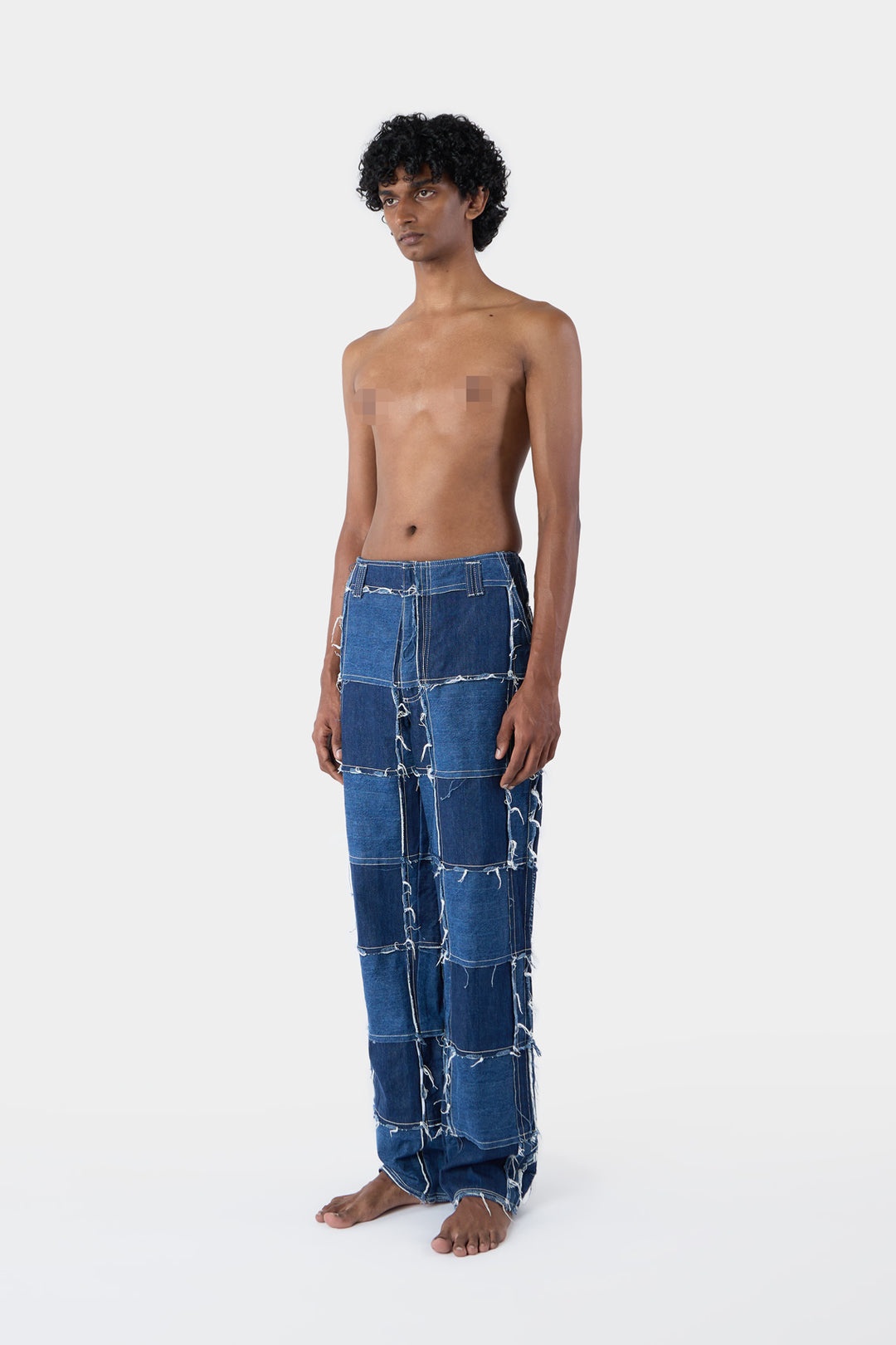 PATCHWORK STRAIGHT PANTS / denim - 3