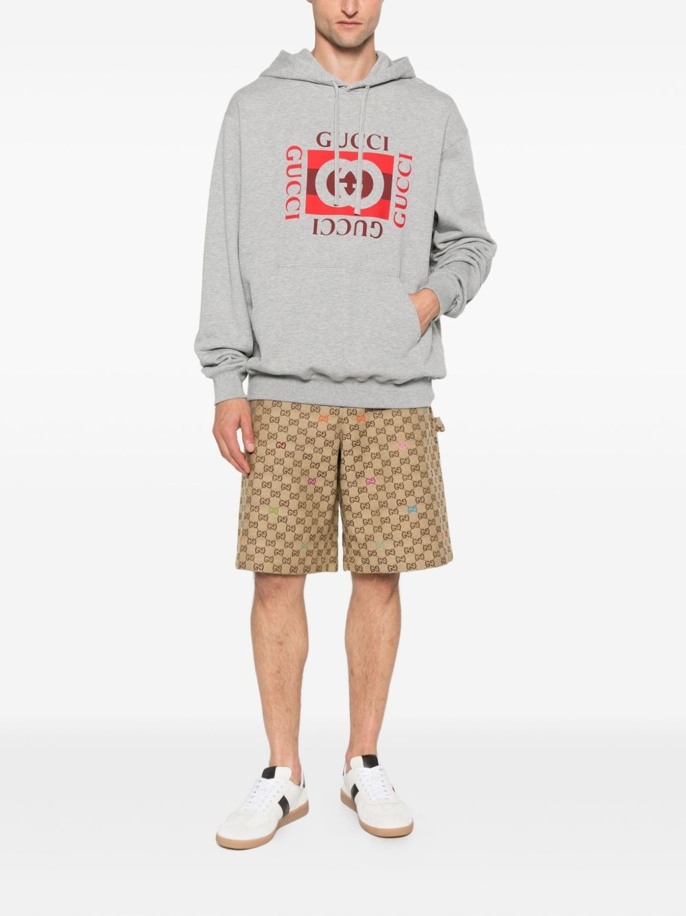 logo-print cotton hoodie - 2