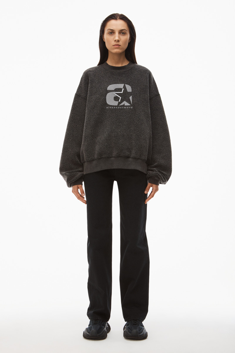 Alexander Wang SPORTY LOGO SWEATSHIRT IN REVERSE TERRY outlook