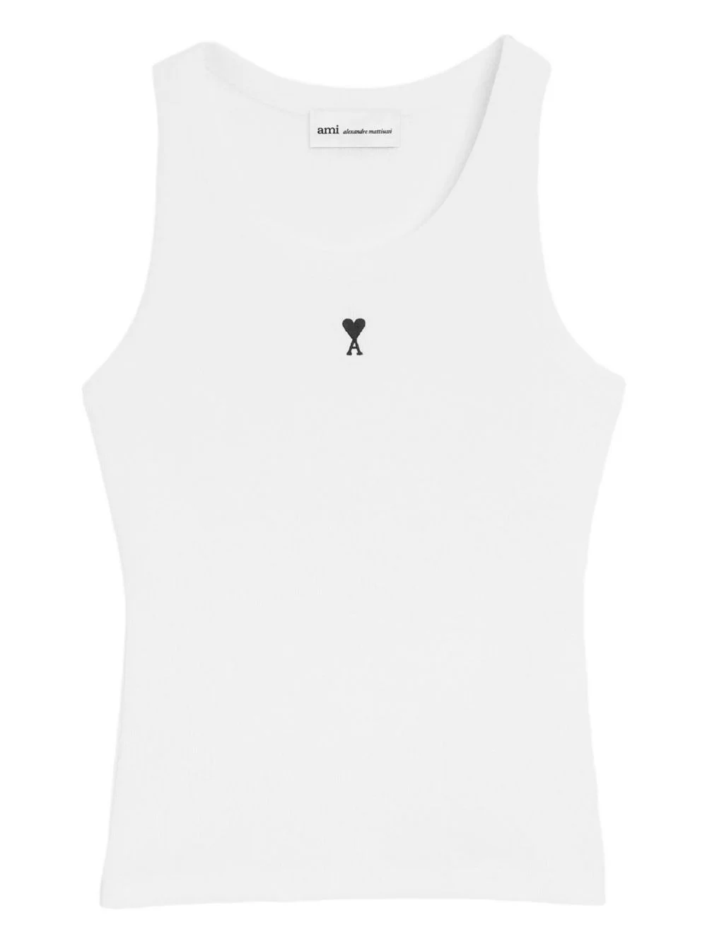 logo-detail ribbed tank top - 1