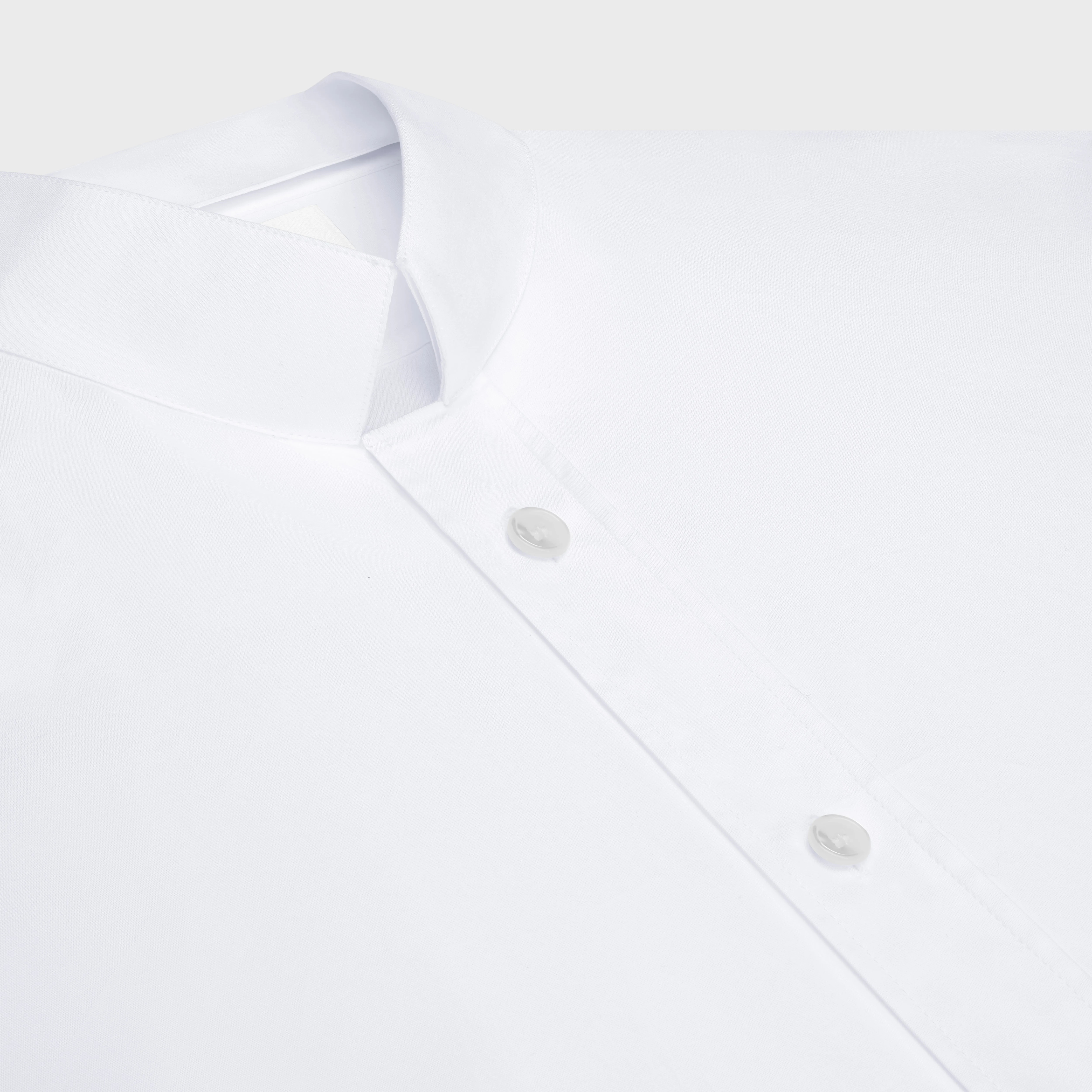CELINE loose shirt with inverted collar in cotton poplin