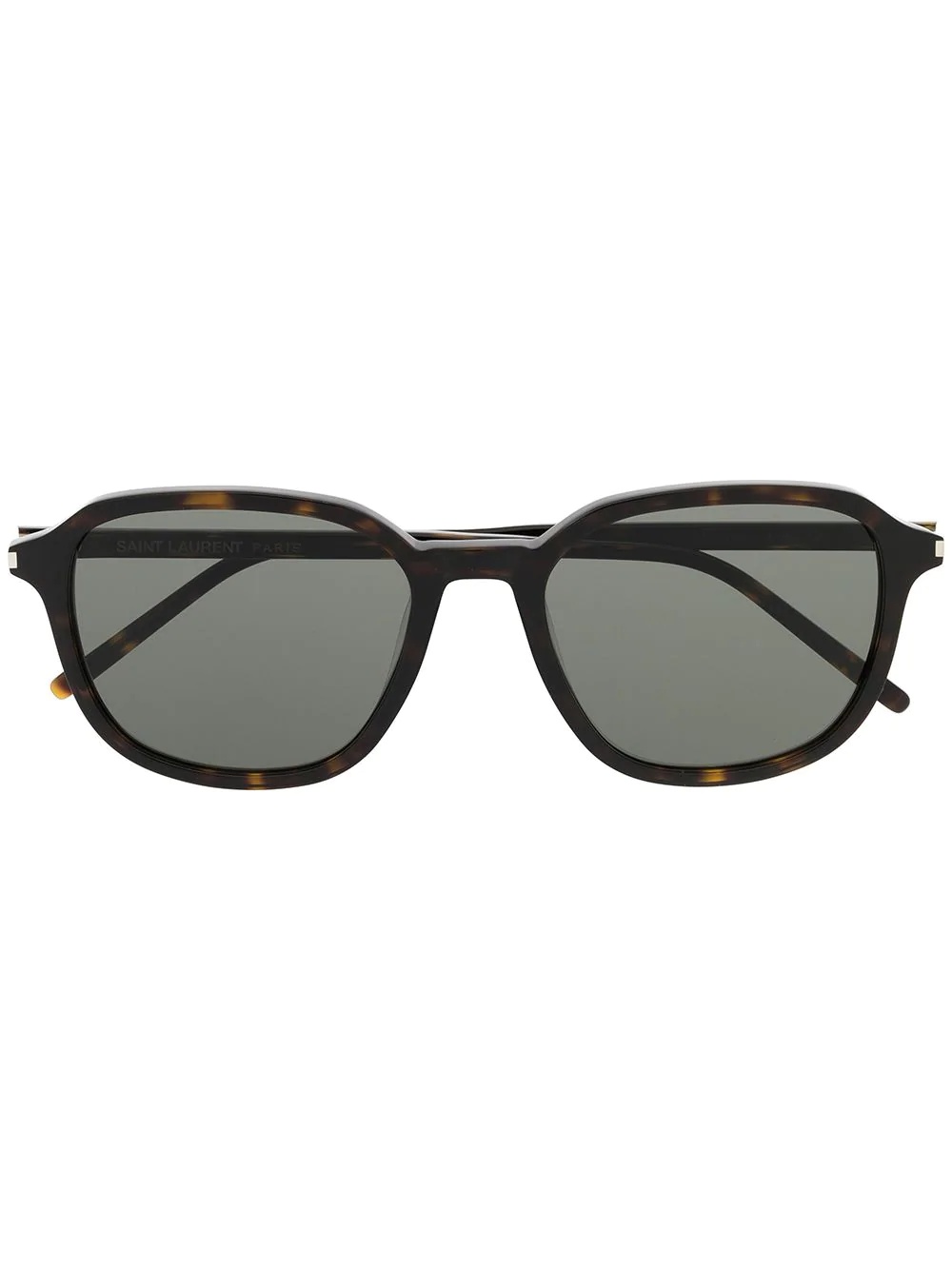 round-frame tortoiseshell sunglasses - 1