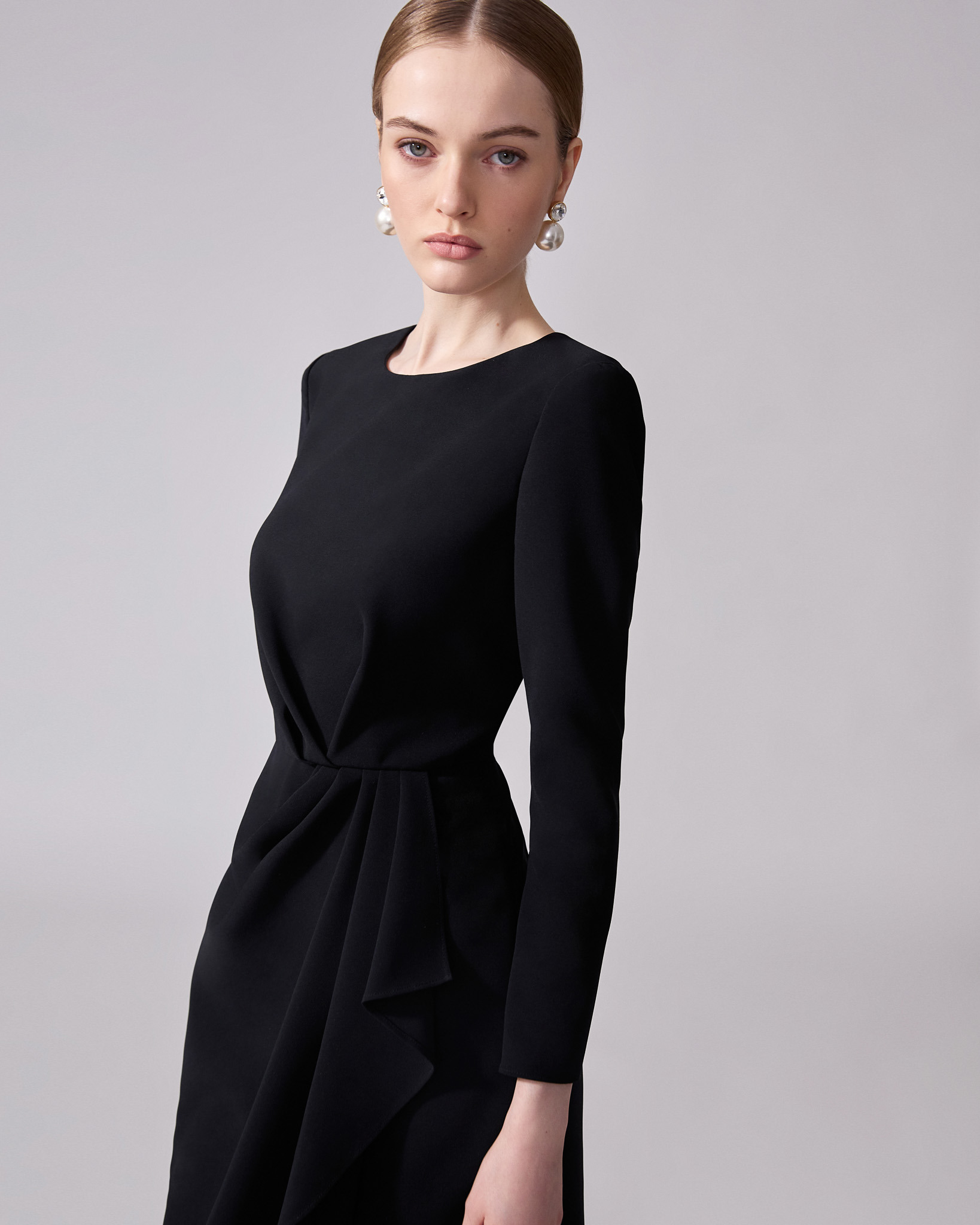 Sheath Dress With Side Drape - 4