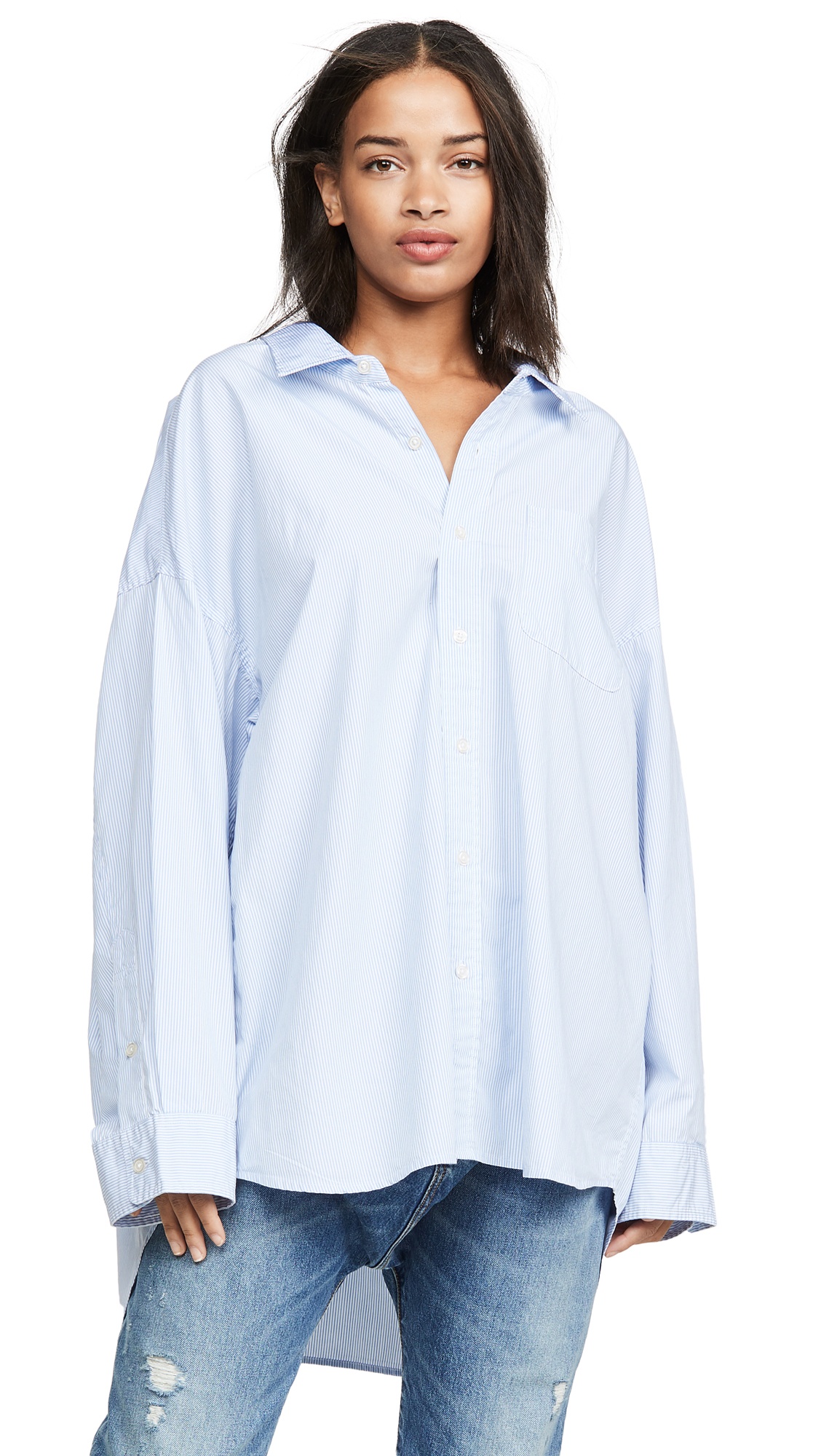 Drop Neck Oxford Shirt - 6