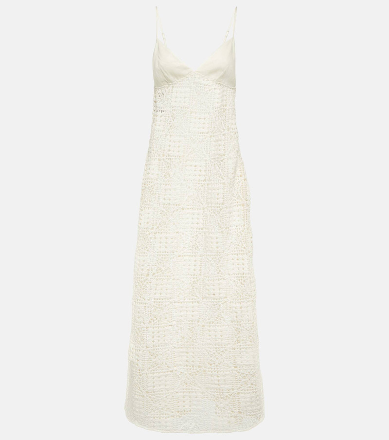Crochet 면 maxi 드레스 - 1
