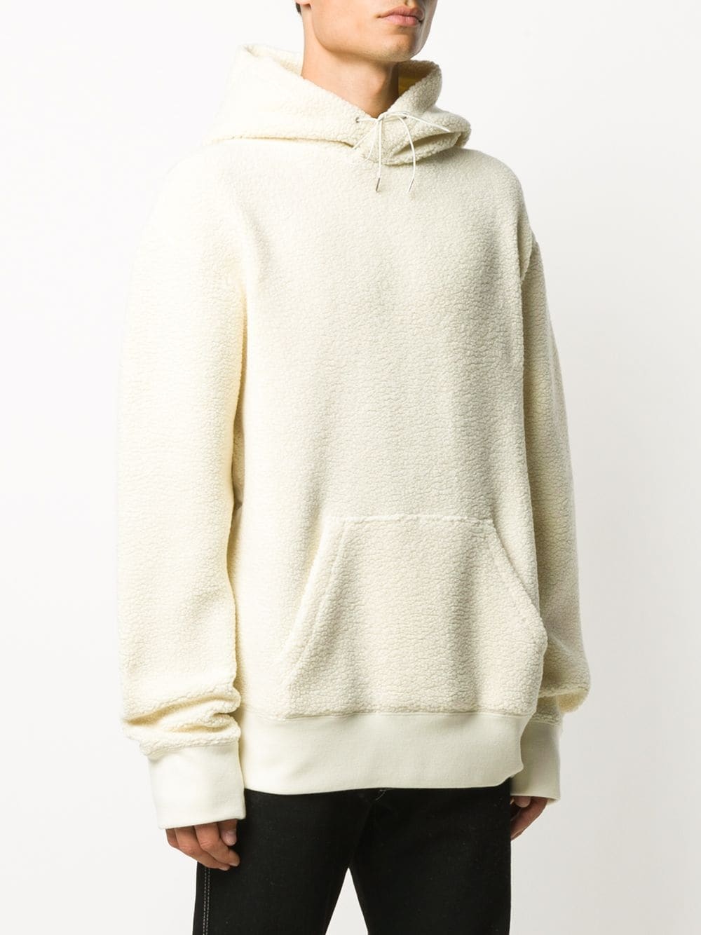 textured logo-patch hoodie - 3