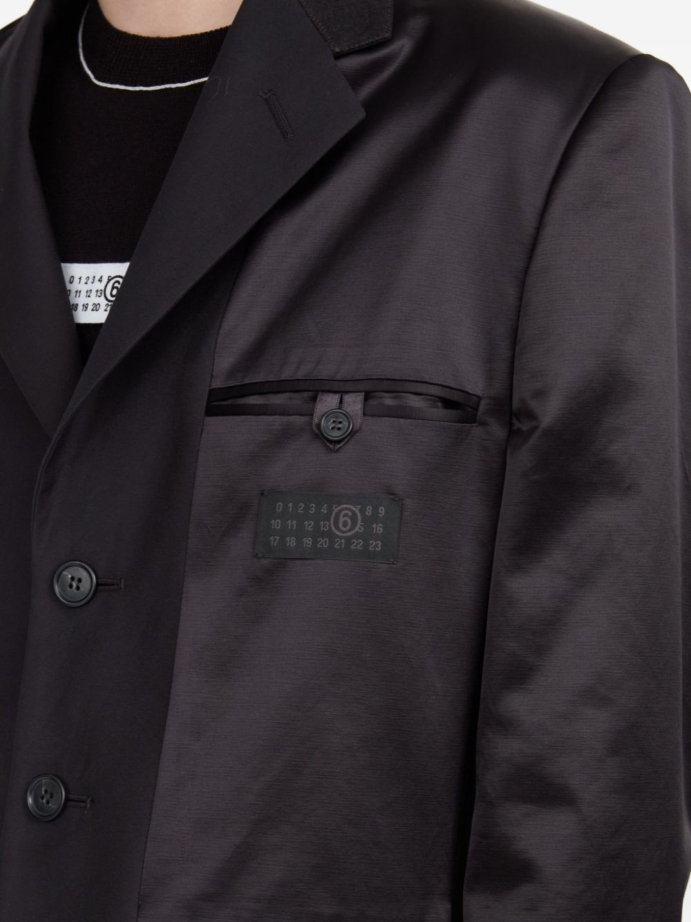 satin-finish blazer - 6