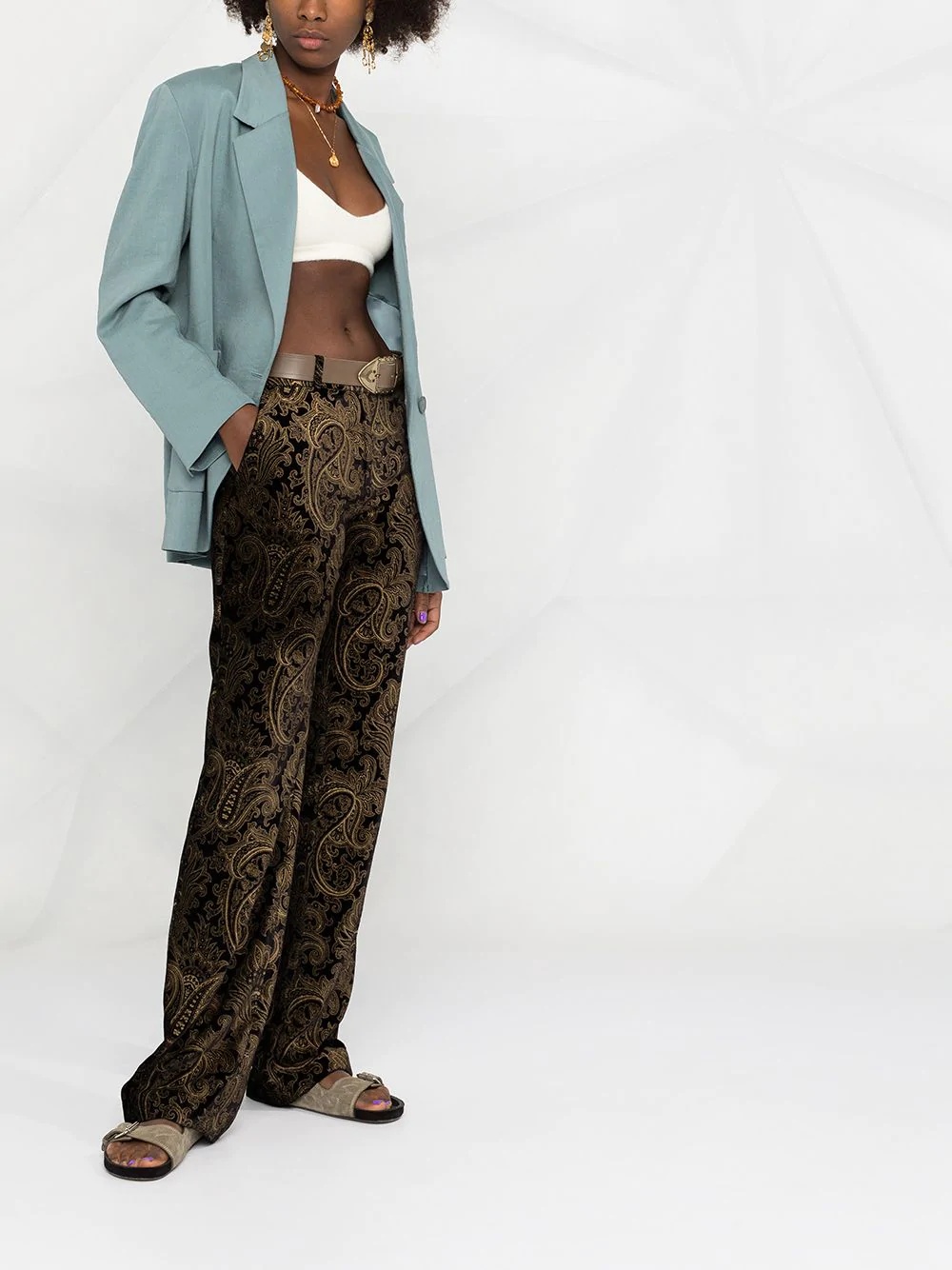 paisley-print trousers - 6