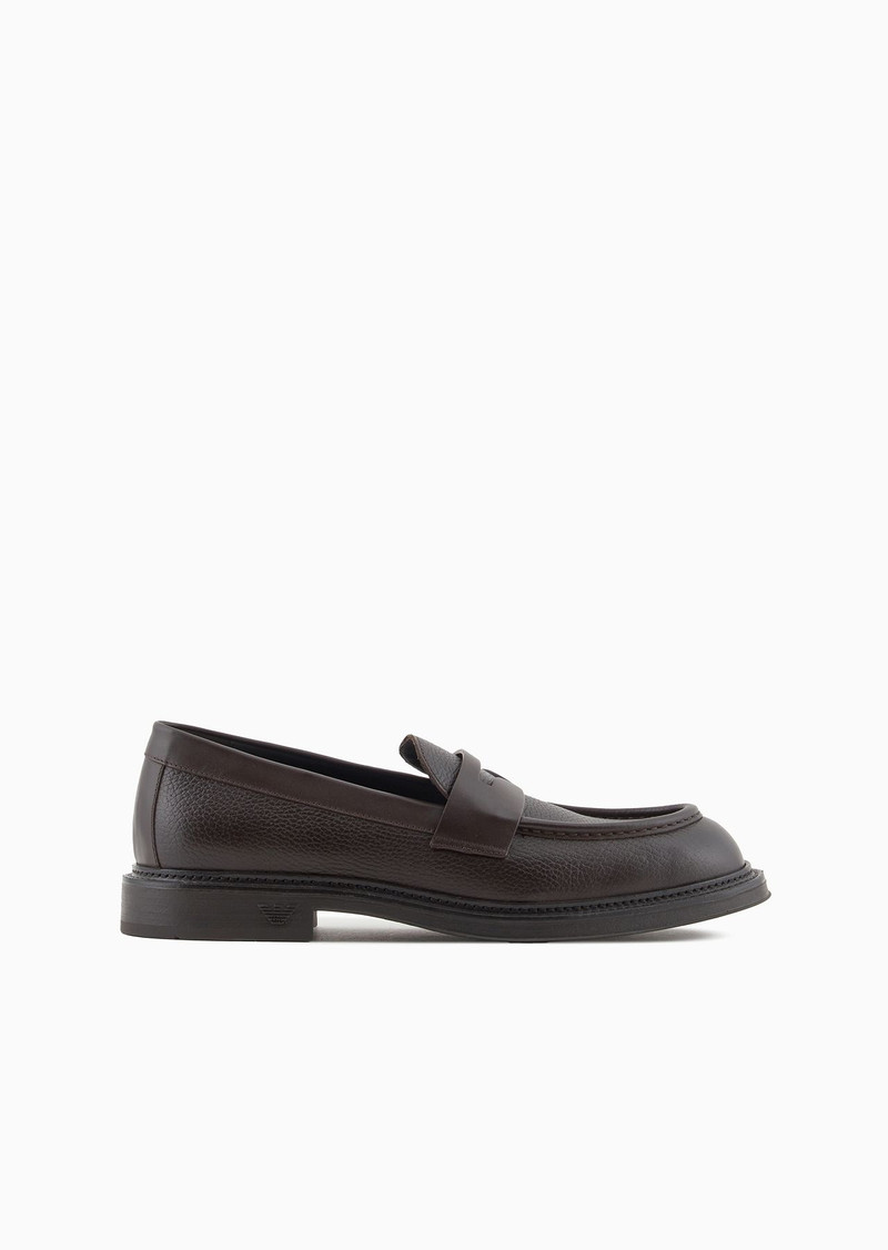 Pebbled leather loafers 1