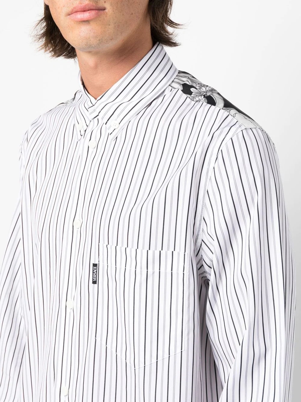 Medusa panel pinstripe shirt - 5