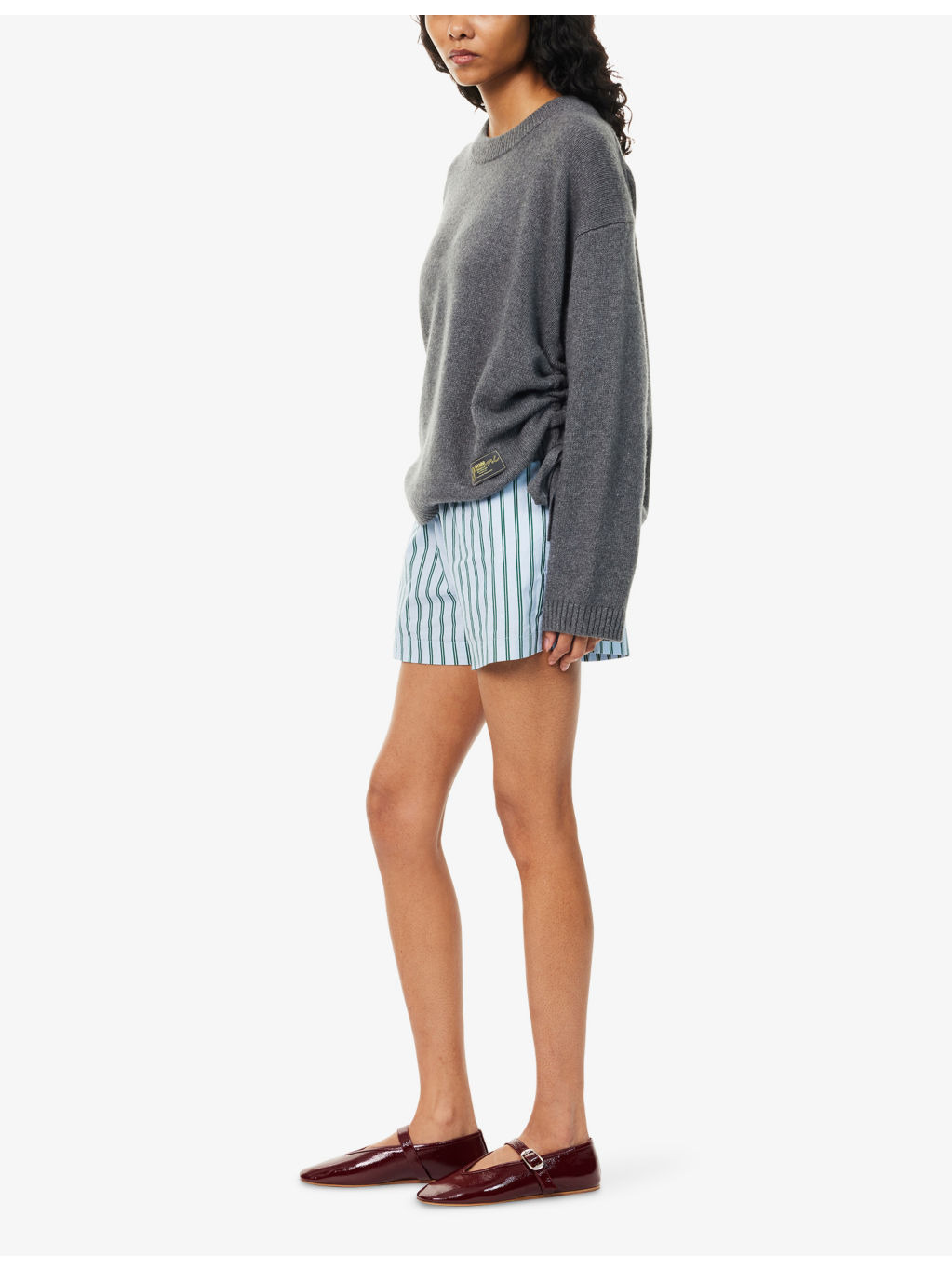 Round-Neck Brand-Patch Wool-Blend Jumper - 2