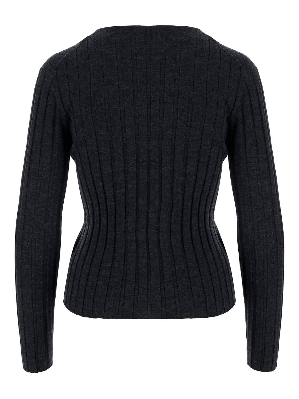 ribbed V-neck sweater - 2