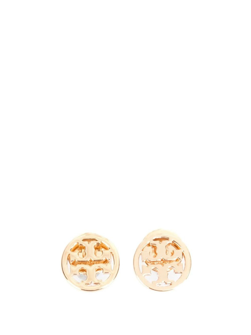 rounded logo-plaque earrings 1