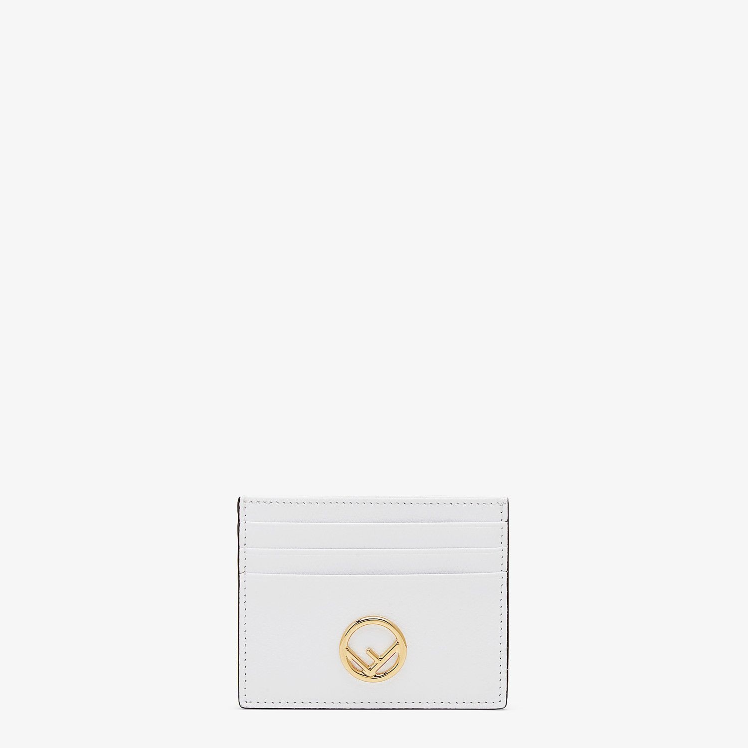 White leather flat card holder - 1