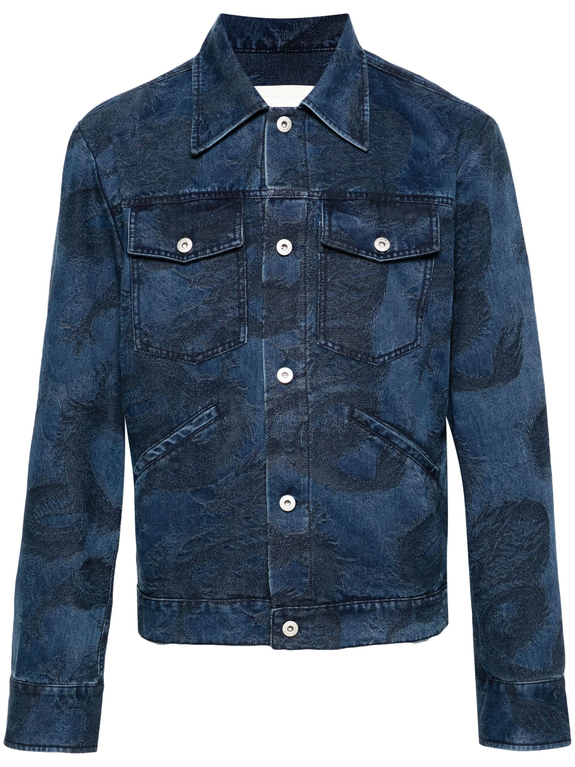 Blue Dragon-Jacquard Denim Jacket - 1