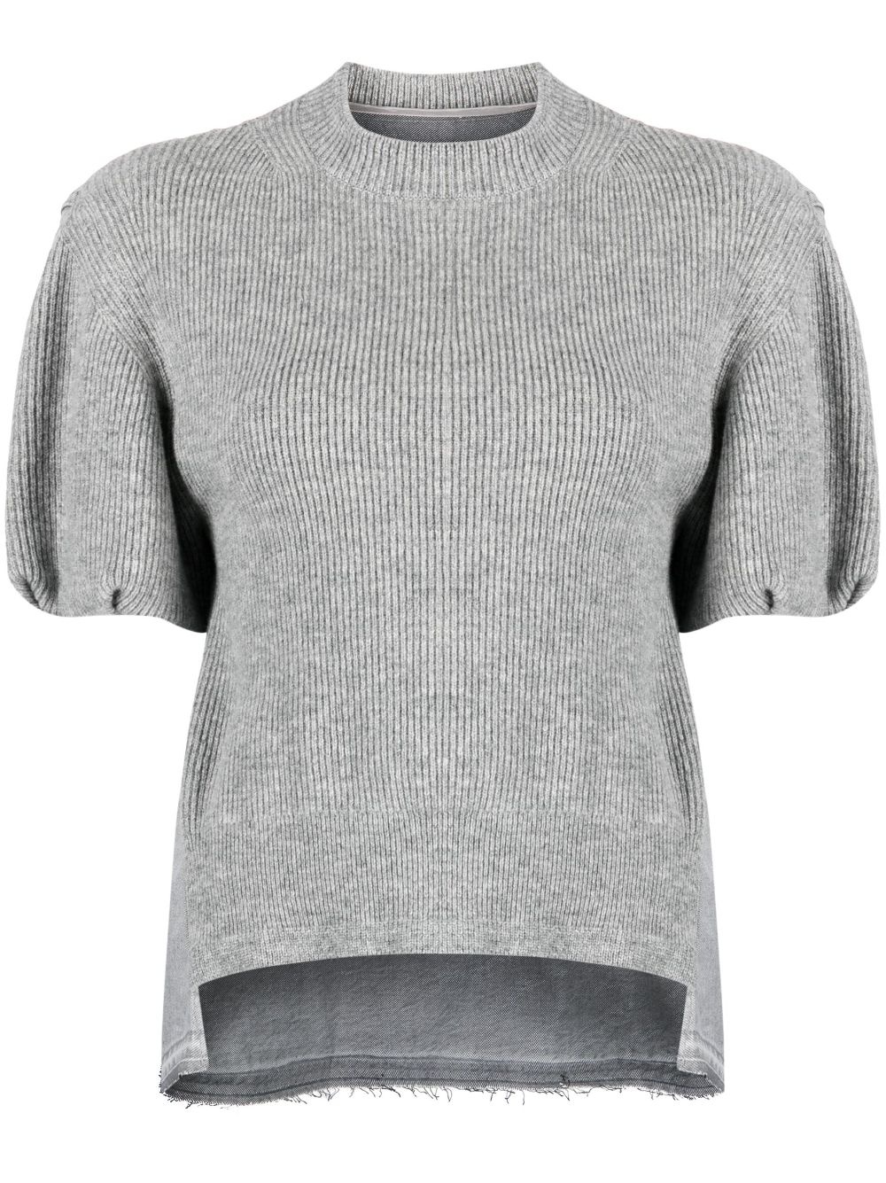 Sacai Taupe Paneled Sweatshirt