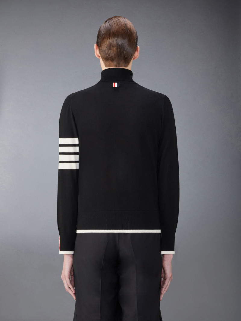 Thom Browne Fine Merino Wool 4-Bar Relaxed Fit Turtle Neck outlook