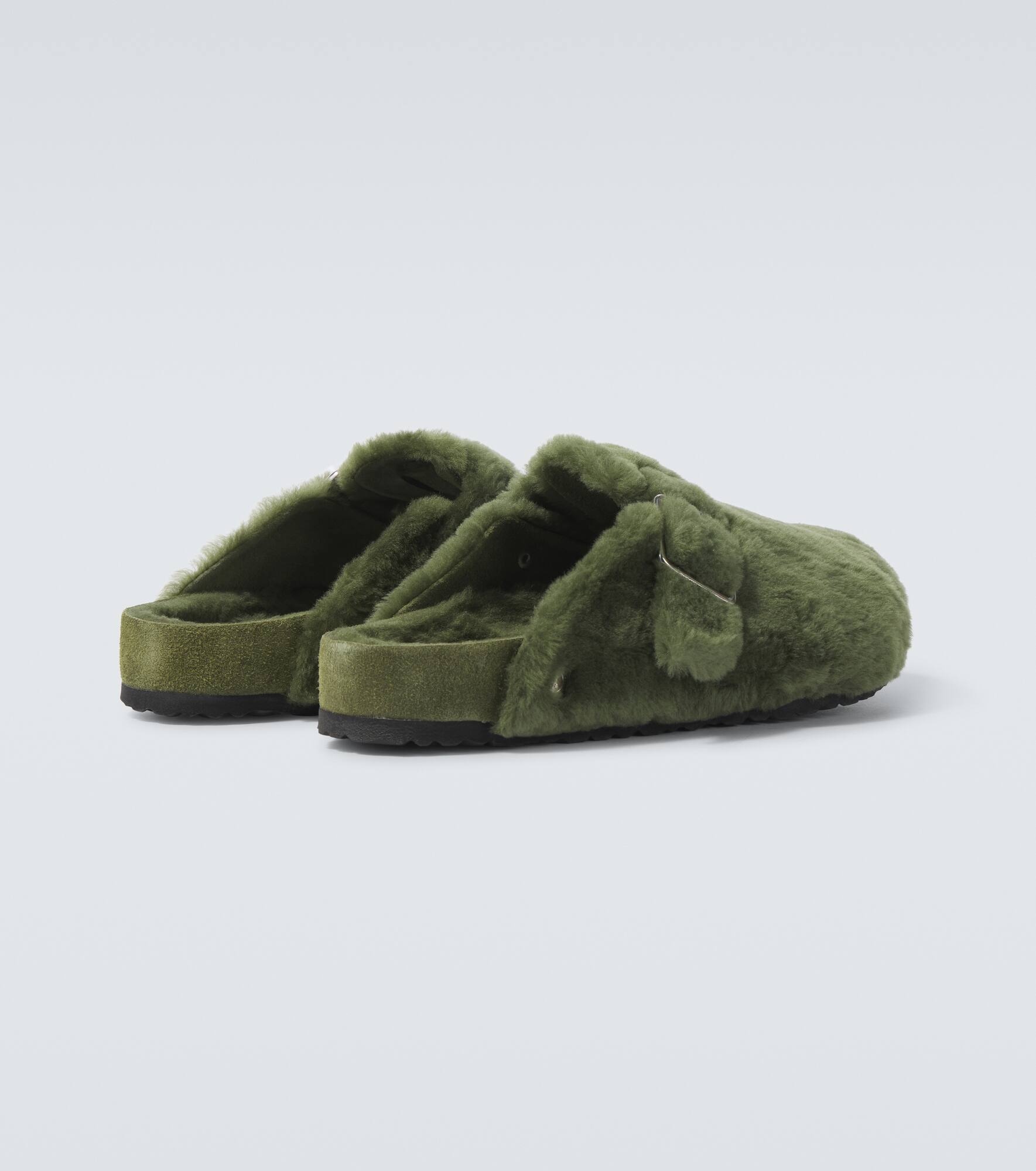 Boston 1774 shearling-lined suede mules - 6