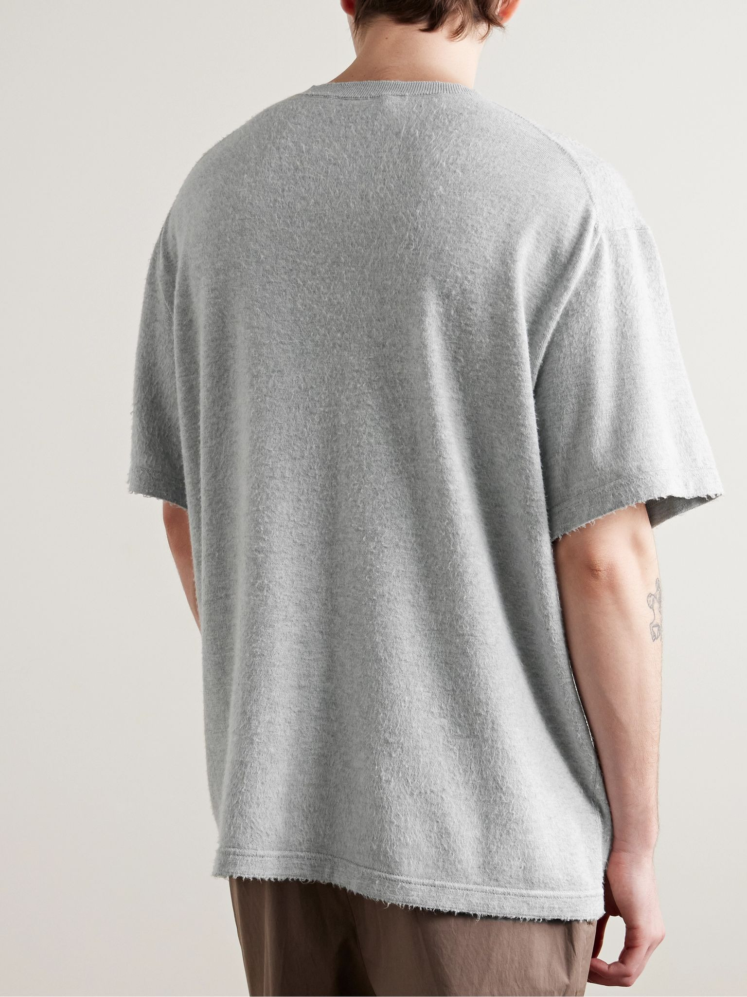 Paddy Brushed Cotton-Jersey T-Shirt Gray - 3