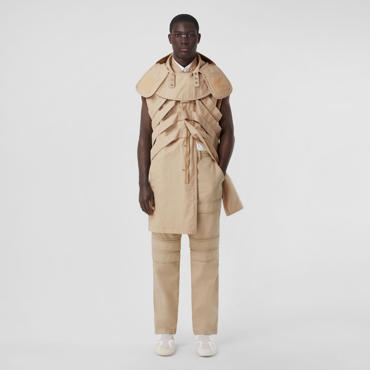 Panel Detail Cotton Cargo Trousers - 5