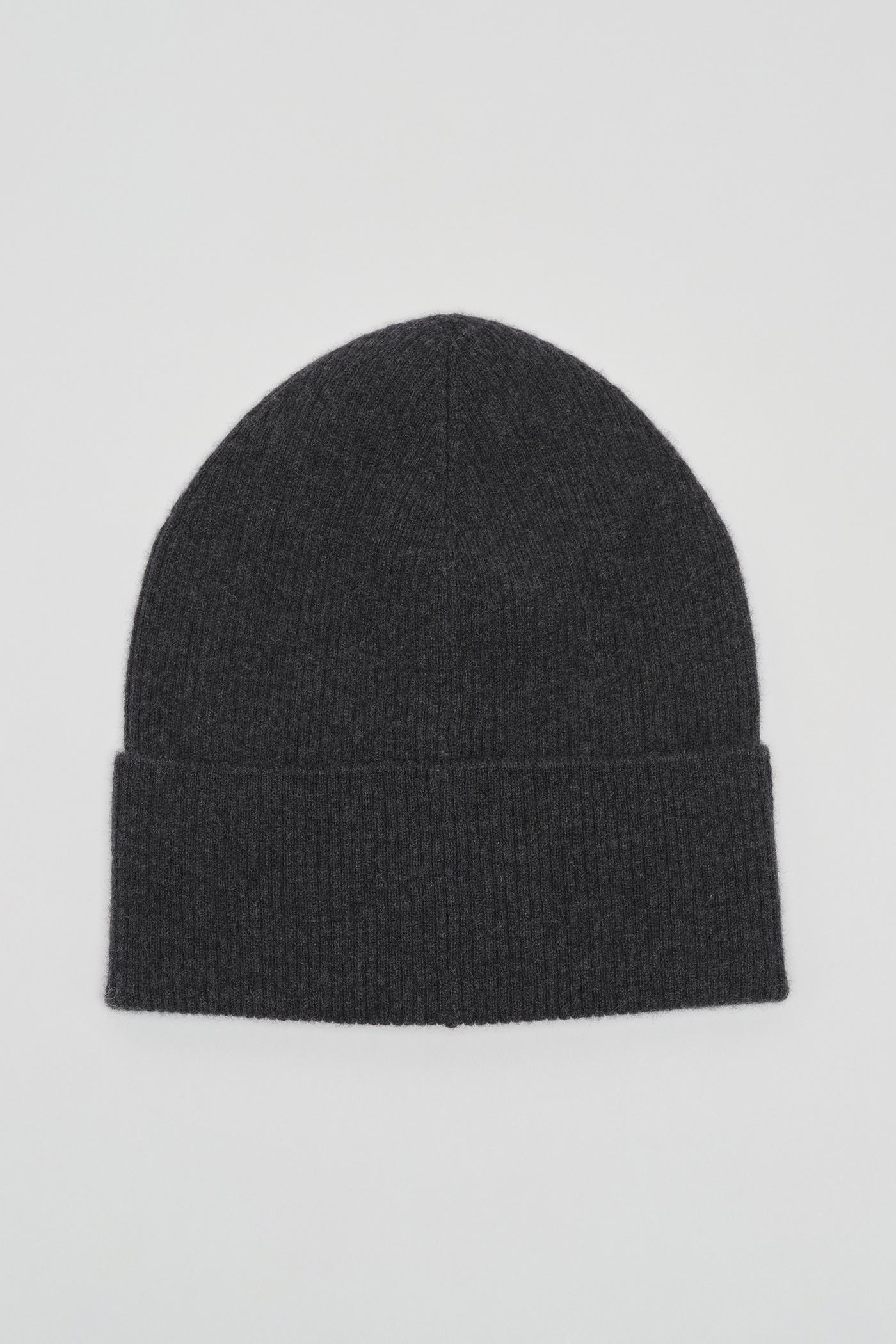 Knit Hat Anthracite Melange Wool - 1