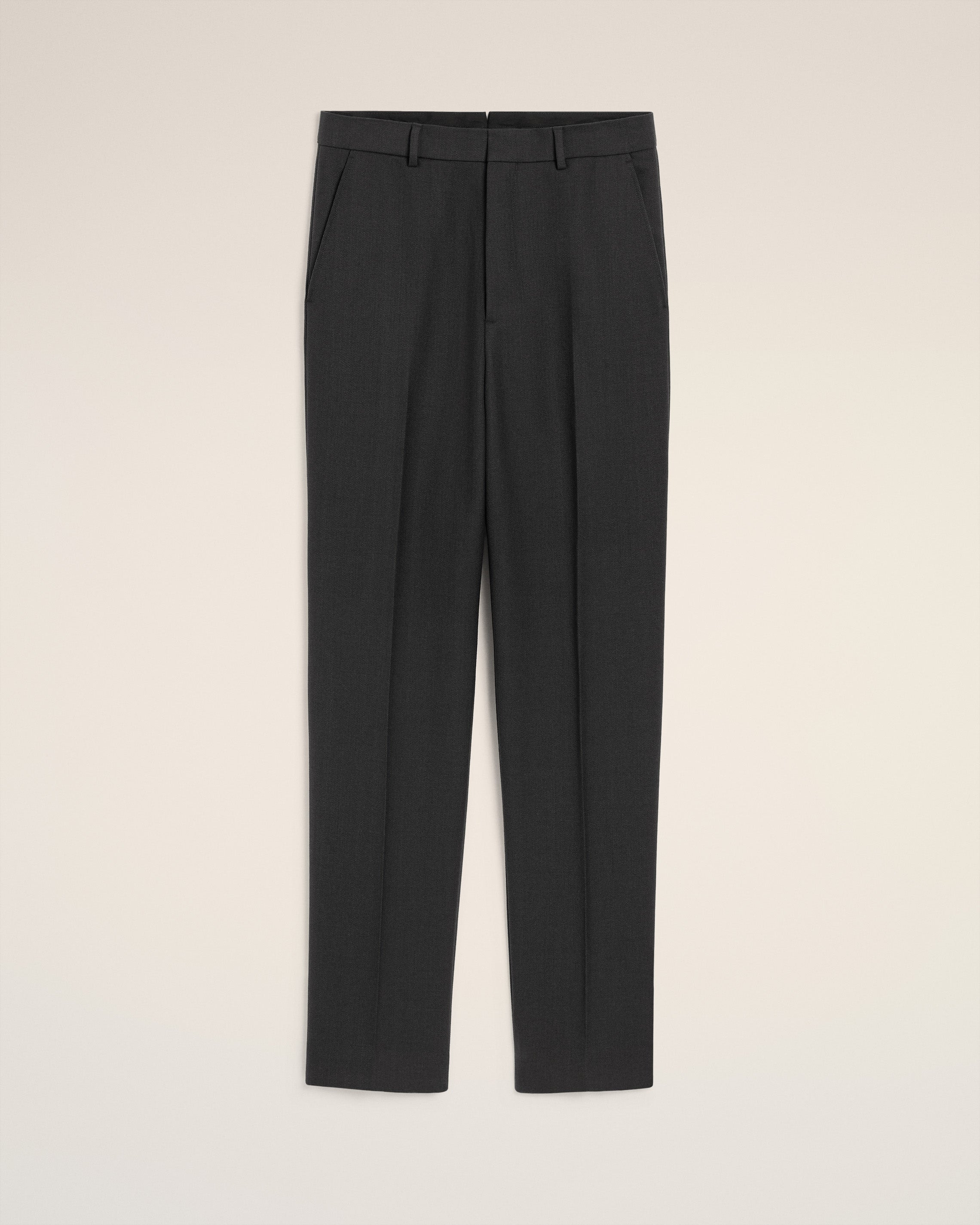 BLACK WOOL WIDE TROUSERS - 23