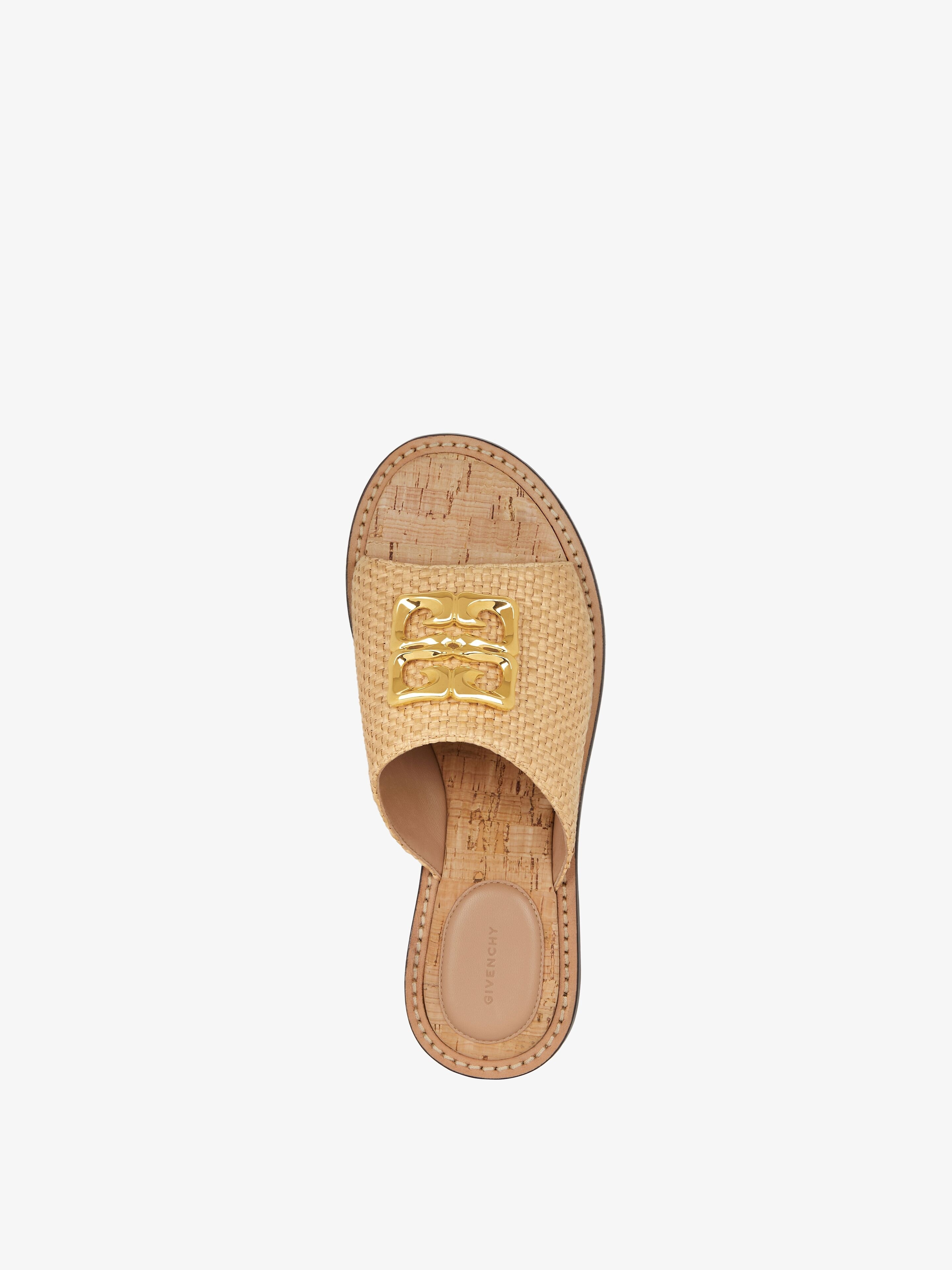 4G LIQUID FLAT MULES IN RAFFIA - 4
