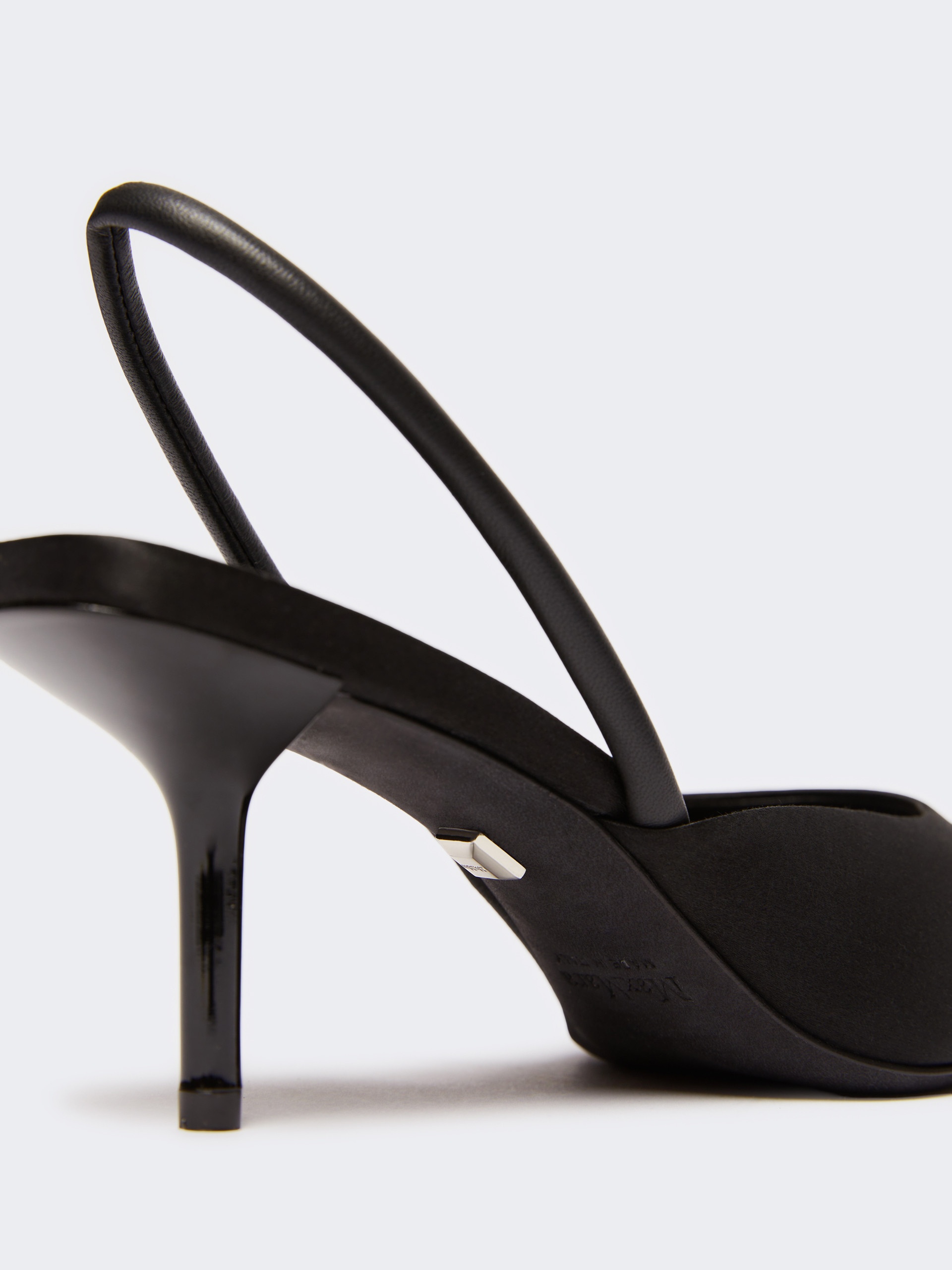 SILKSLING Viscose and silk satin slingbacks - 5