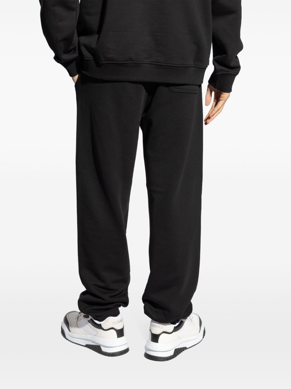 logo-patch cotton track pants - 4