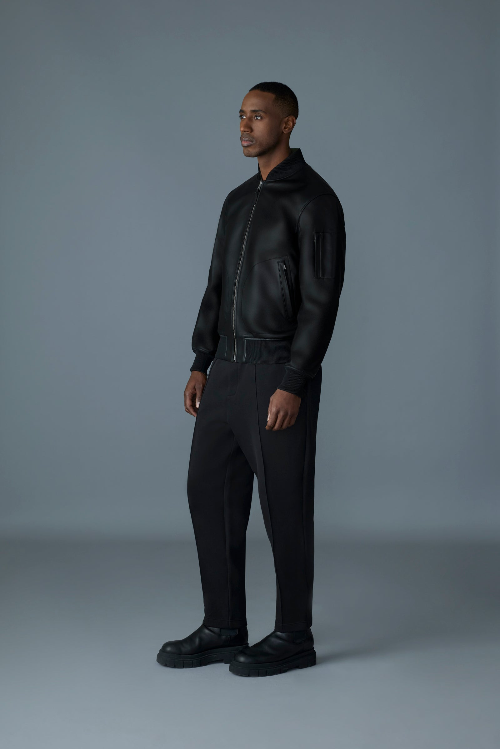 EASTON-SA 2-in-1 Reversible Leather Bomber Jacket - 3