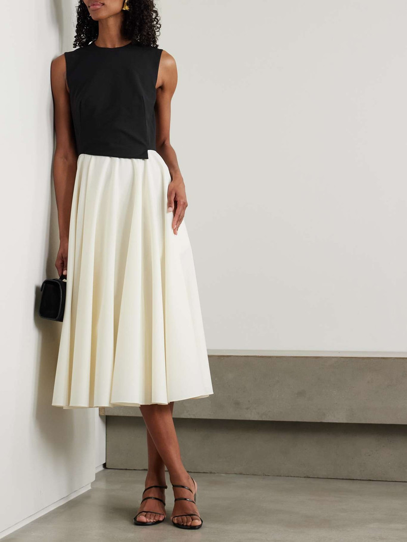 EMILIA WICKSTEAD Federica asymmetric woven midi dress Ivory outlook