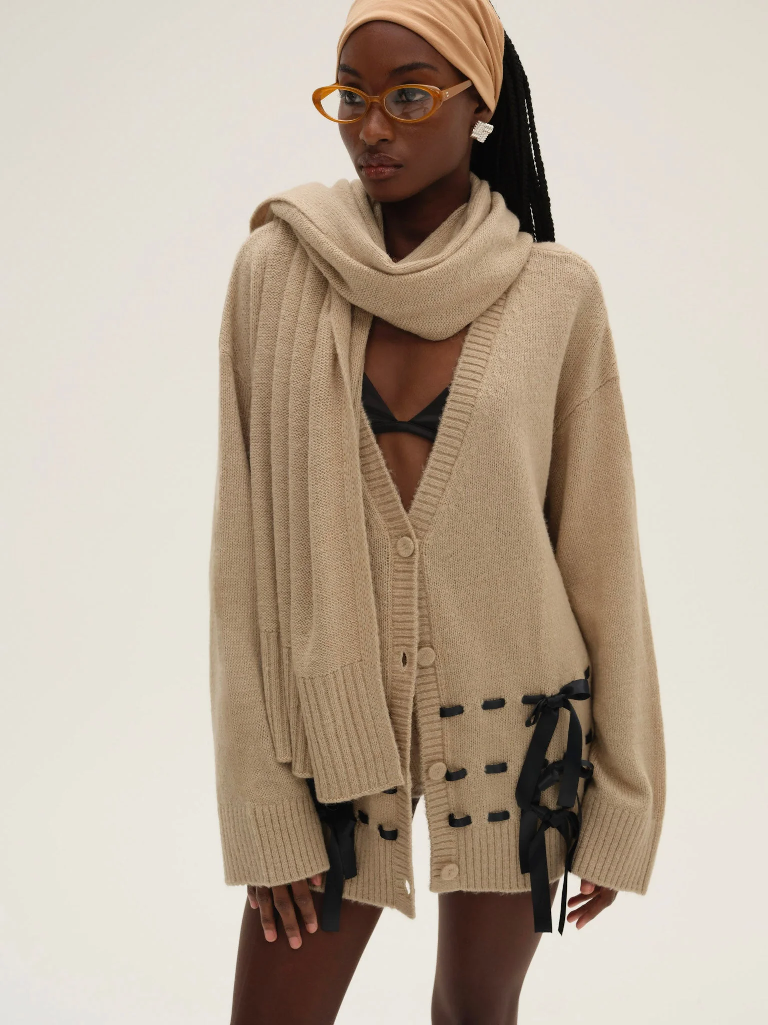 Solana Cardigan with Scarf - 1