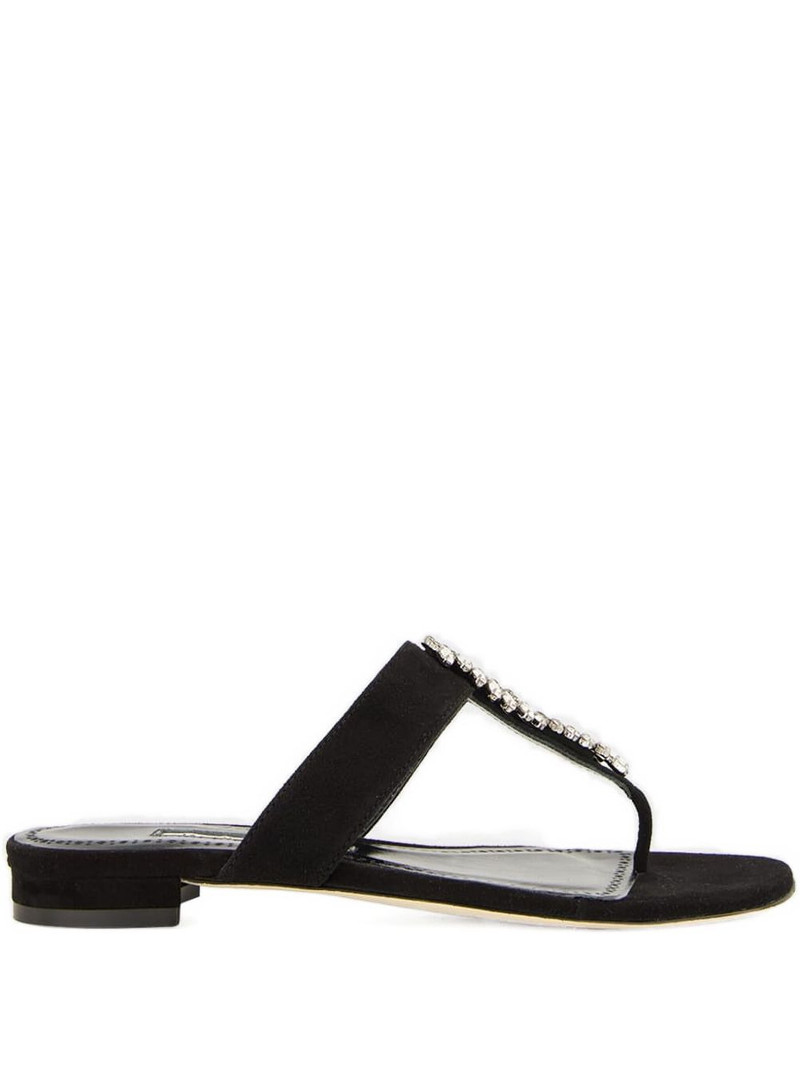 crystal-embellished flat sandals 1