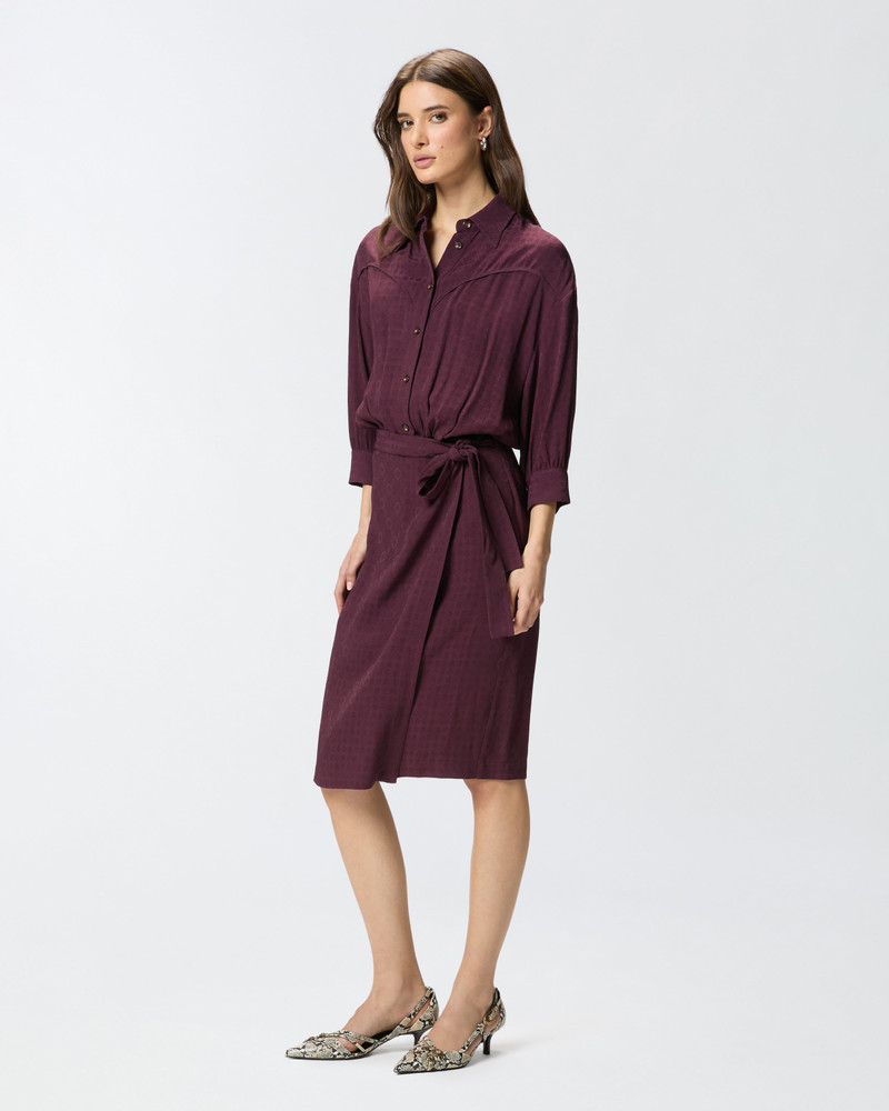 MIDI DRESS WITH SHIRT-STYLE TOP AND BELT 4