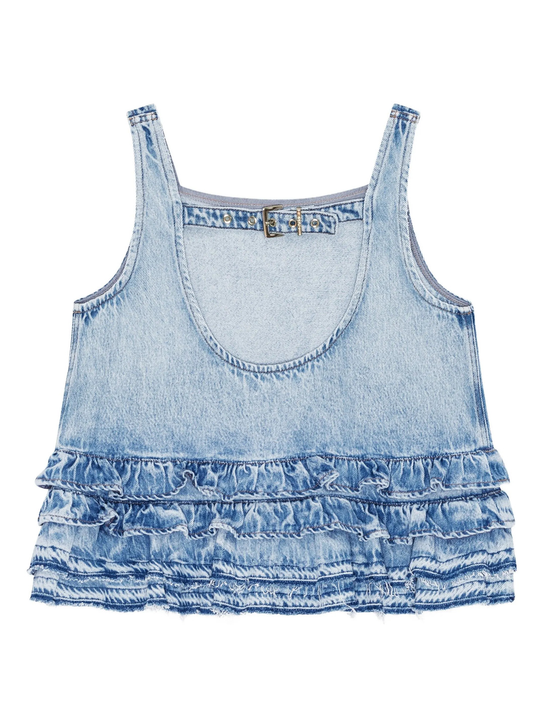 Soft Rigid Denim Frill Top - 6