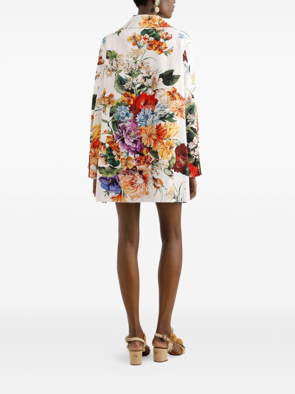 floral-print coat - 3
