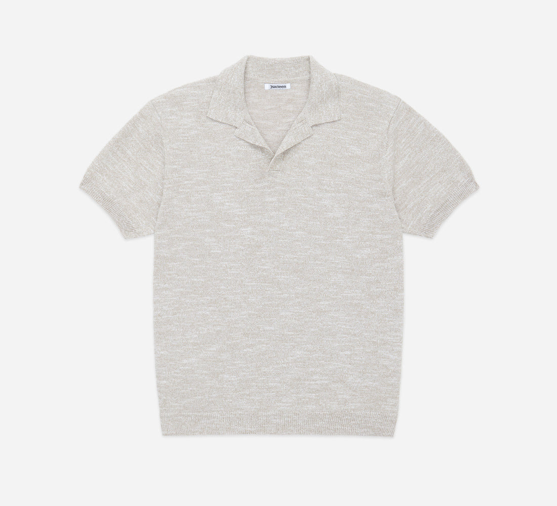 Knit Polo - Natural Marled Yarn - 1