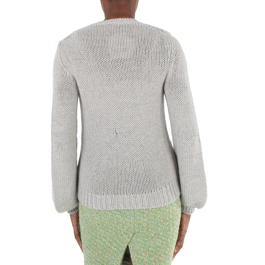 Chloe Ladies Shadow Grey Ribbed Cashmere Sweater, Size X-Small - 4