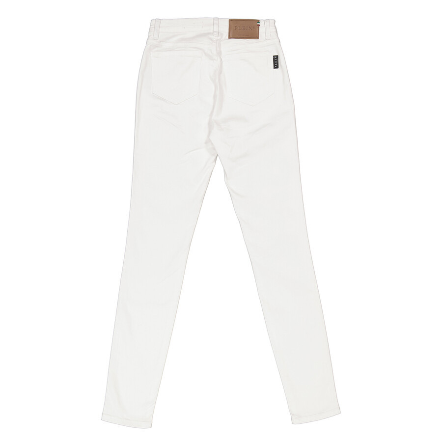Philipp Plein White High-Waist Cotton Jeggings - 2