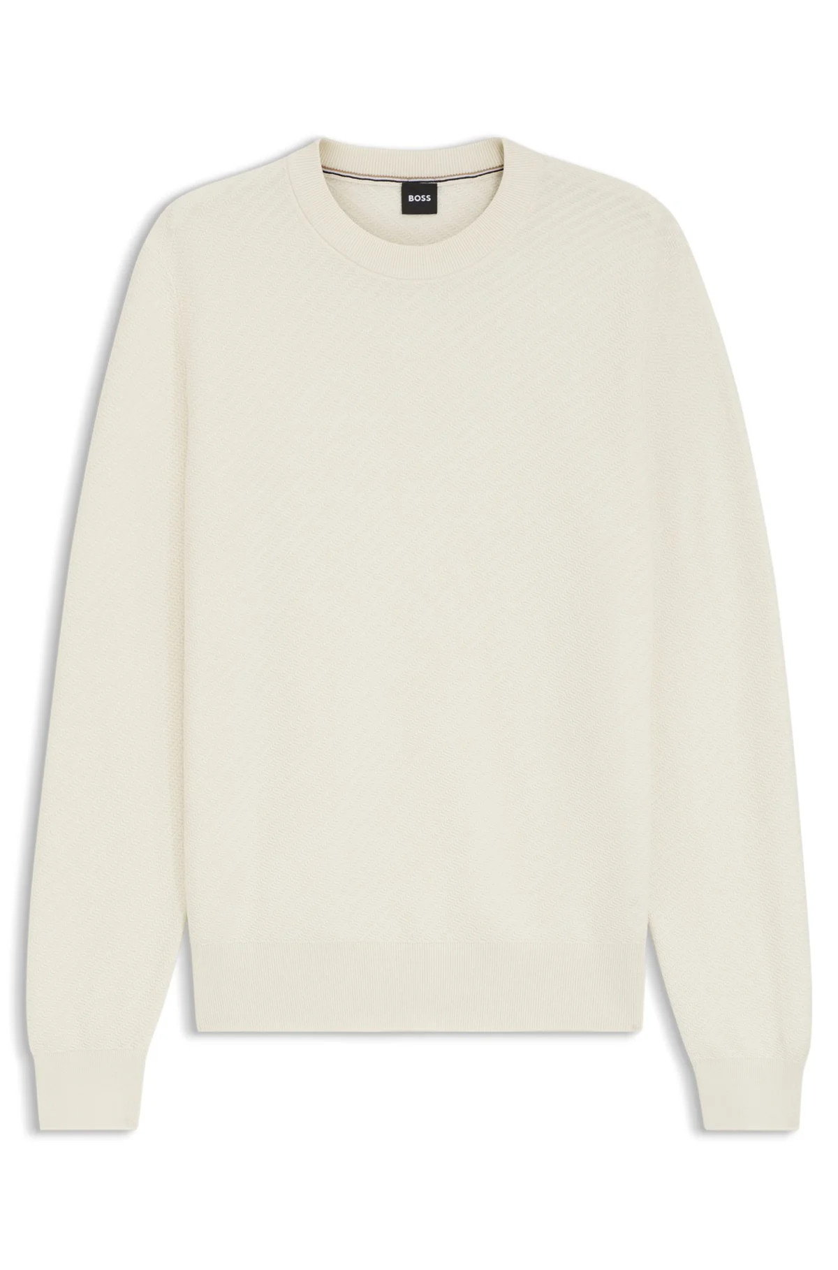 REGULAR-FIT SWEATER IN DIAGONAL-STRUCTURED COTTON - 1
